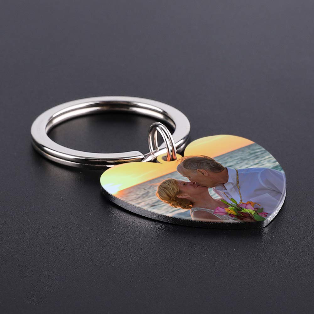 Personalized Photo Calendar Keychain - Custom Engraved Stainless Steel Keyring with Date - Perfect for Gifts, Anniversaries & Daily Organization