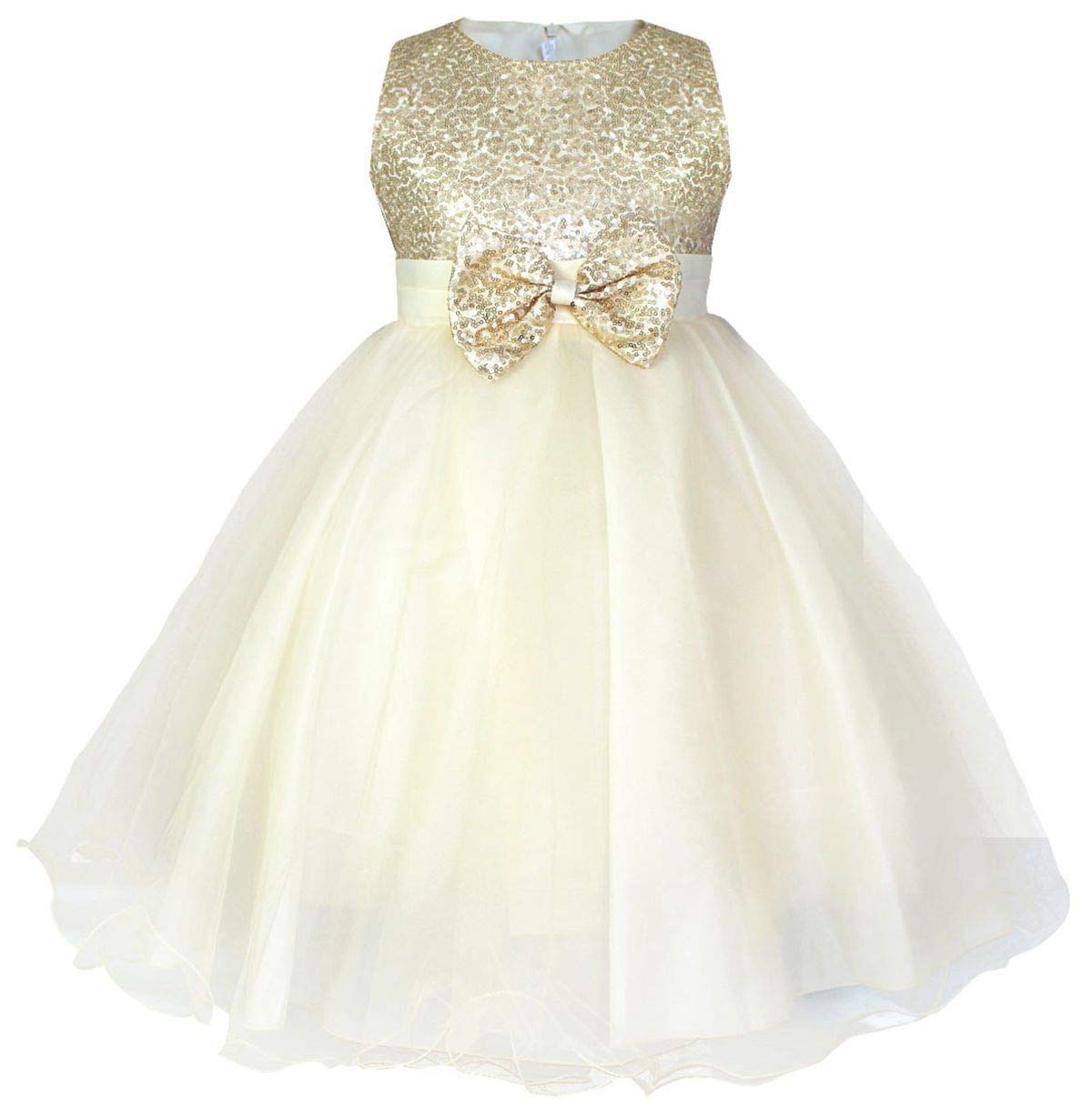 CHICTRY Sparkling Sequined Bodice Tutu Dress for Girls - Elegant Formal Party, Wedding, Pageant & Christening Gown | Perfect for Flower Girls, Special Occasions & Photoshoots