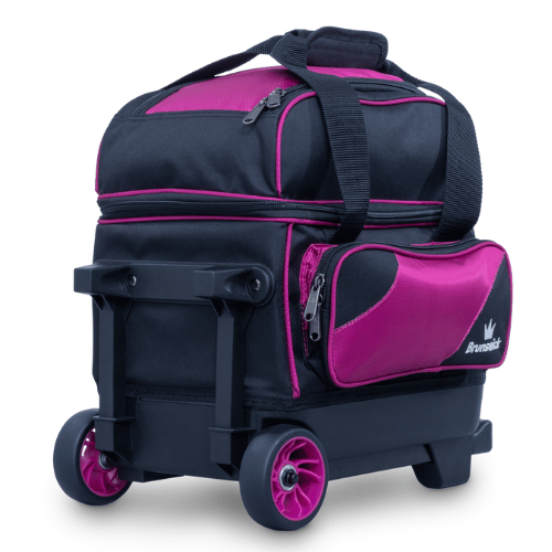Brunswick Zone Single Roller Raspberry Bowling Bag - Lightweight & Durable for Easy Transport to Bowling Alleys & Tournaments