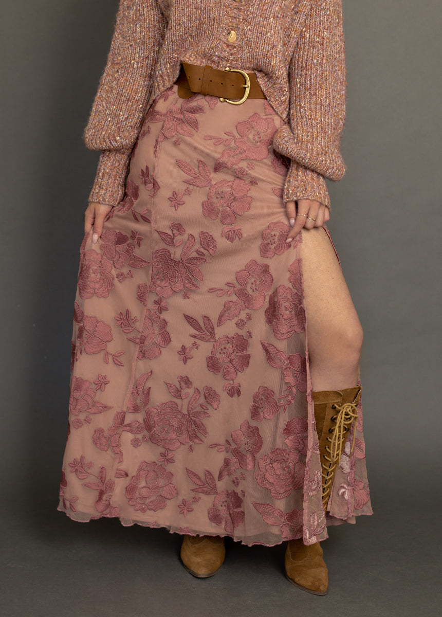 Allurah Skirt in Raisin - Women's Elegant Midi Skirt for Casual & Office Wear | Perfect for Date Nights & Summer Outfits