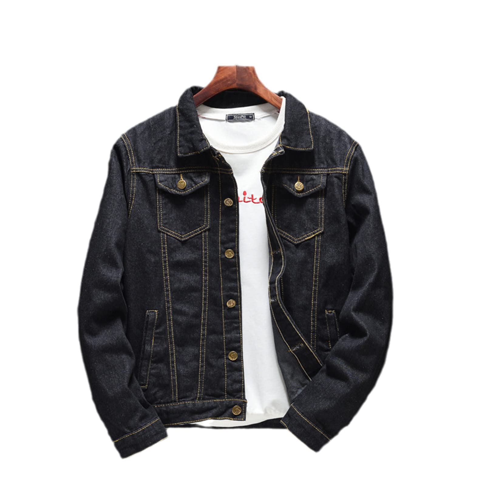 Men's Slim Fit Denim Jacket - Korean Style Casual Jeans Coat for Spring & Autumn | Perfect for Everyday Wear, Street Fashion & Layering