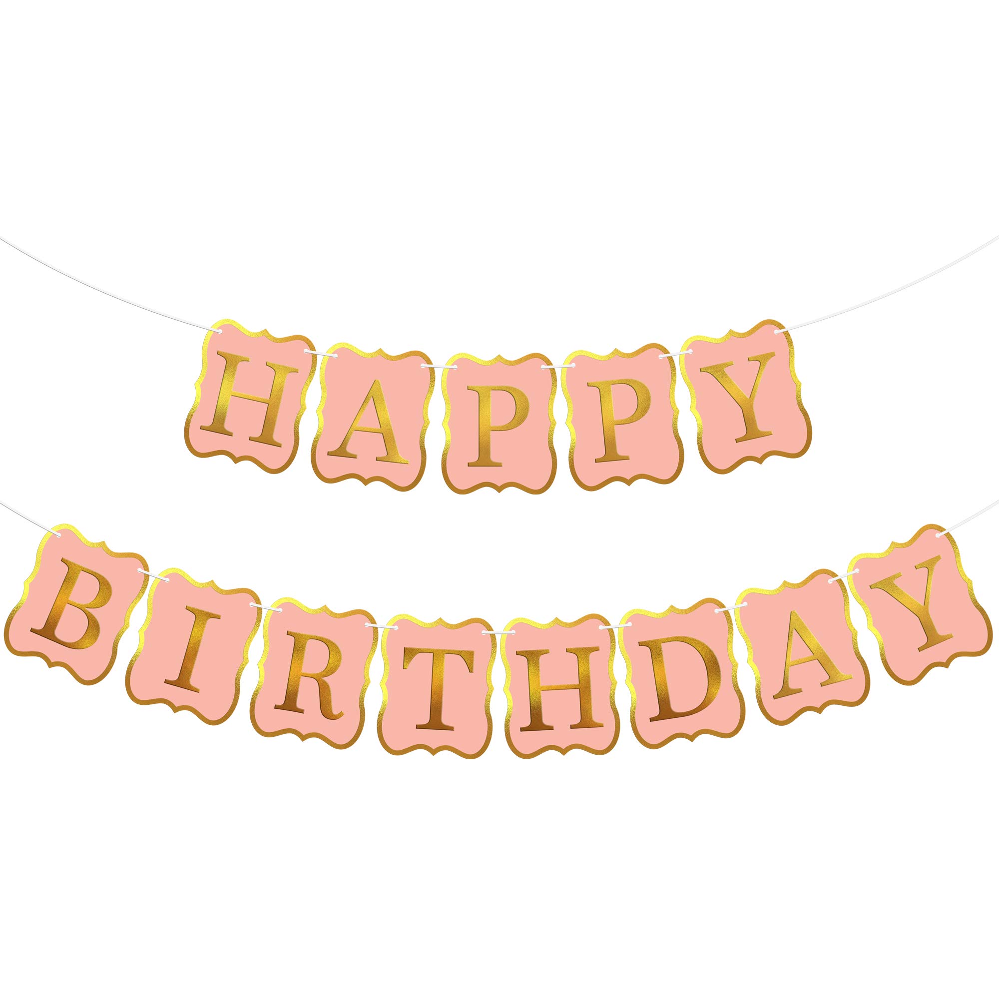 KatchOn 10ft Peach Happy Birthday Banner - No DIY Backdrop Sign for Birthday Party Decorations | Perfect for Indoor & Outdoor Celebrations, Baby Showers, and Festive Events