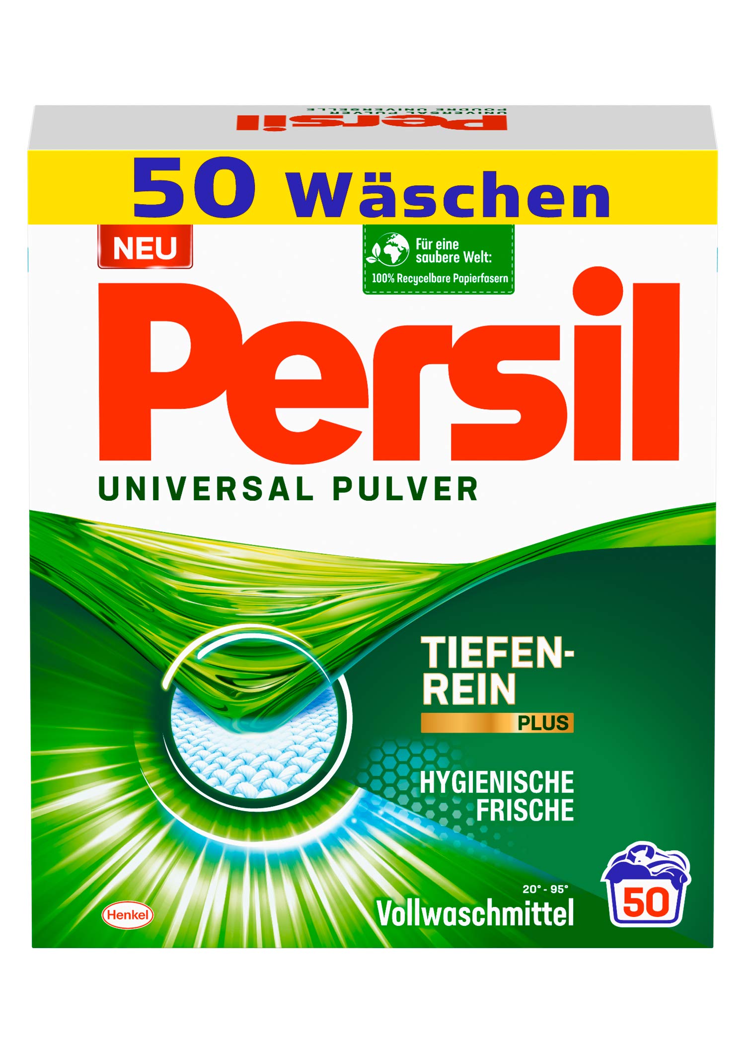 Persil Laundry Detergent Mega Pack - 50 Loads (3.25 kg) | Powerful Stain Removal for All Fabrics | Ideal for Families & Heavy Laundry Use