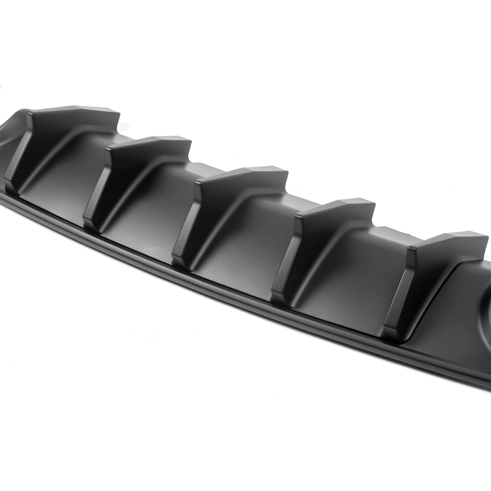 FREEMOTOR802 Rear Bumper Diffuser Compatible with 2015-2023 Dodge Charger | IKON V2 Style Matte Black Lip Kit (2PC) | PP Material Shark Fin Design | Enhances Sporty Look & Protects Bumper