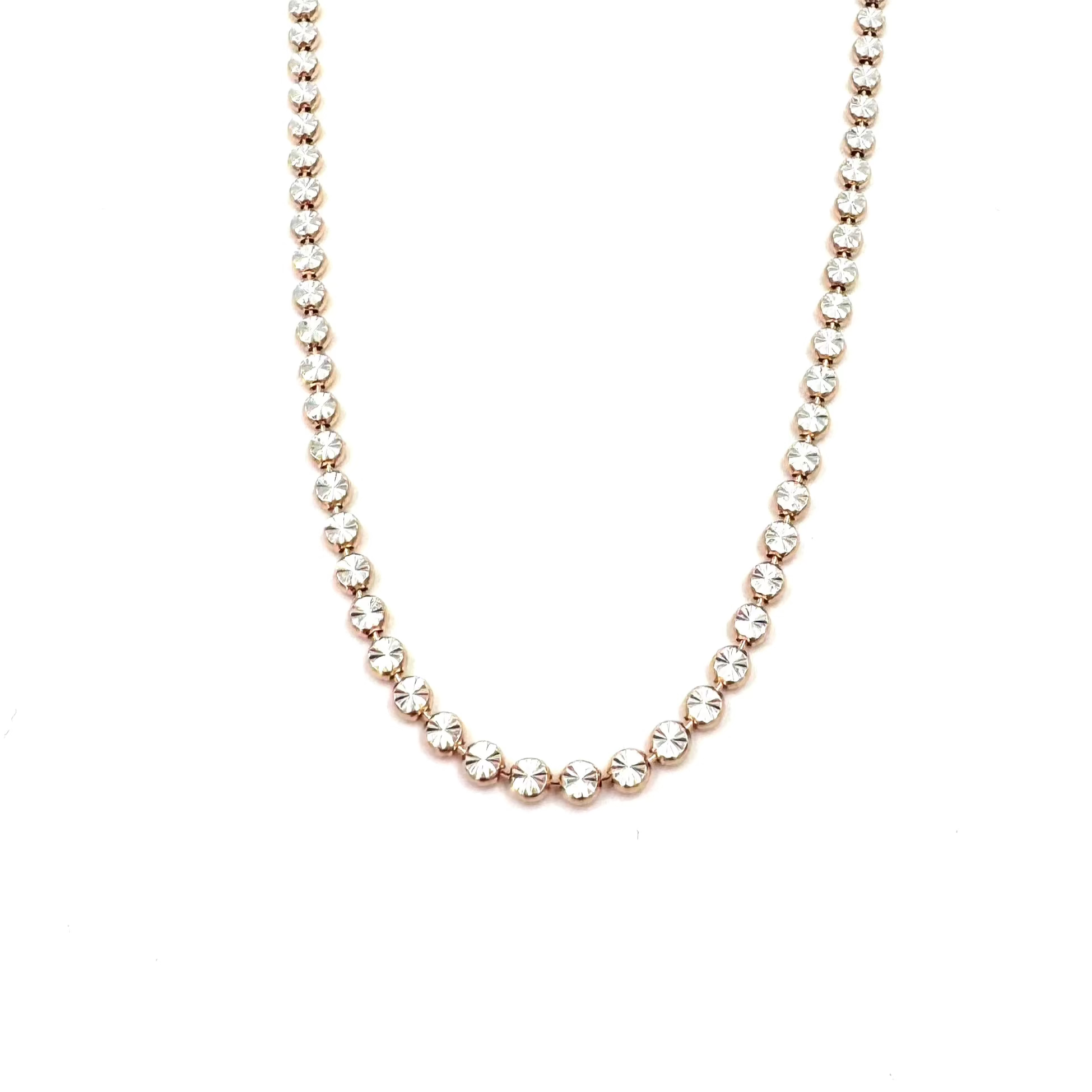 Ashley Gold Sterling Silver Rose Gold Plated Diamond Cut Necklace for Women - Elegant Layering Necklace for Everyday Wear, Date Night & Special Occasions