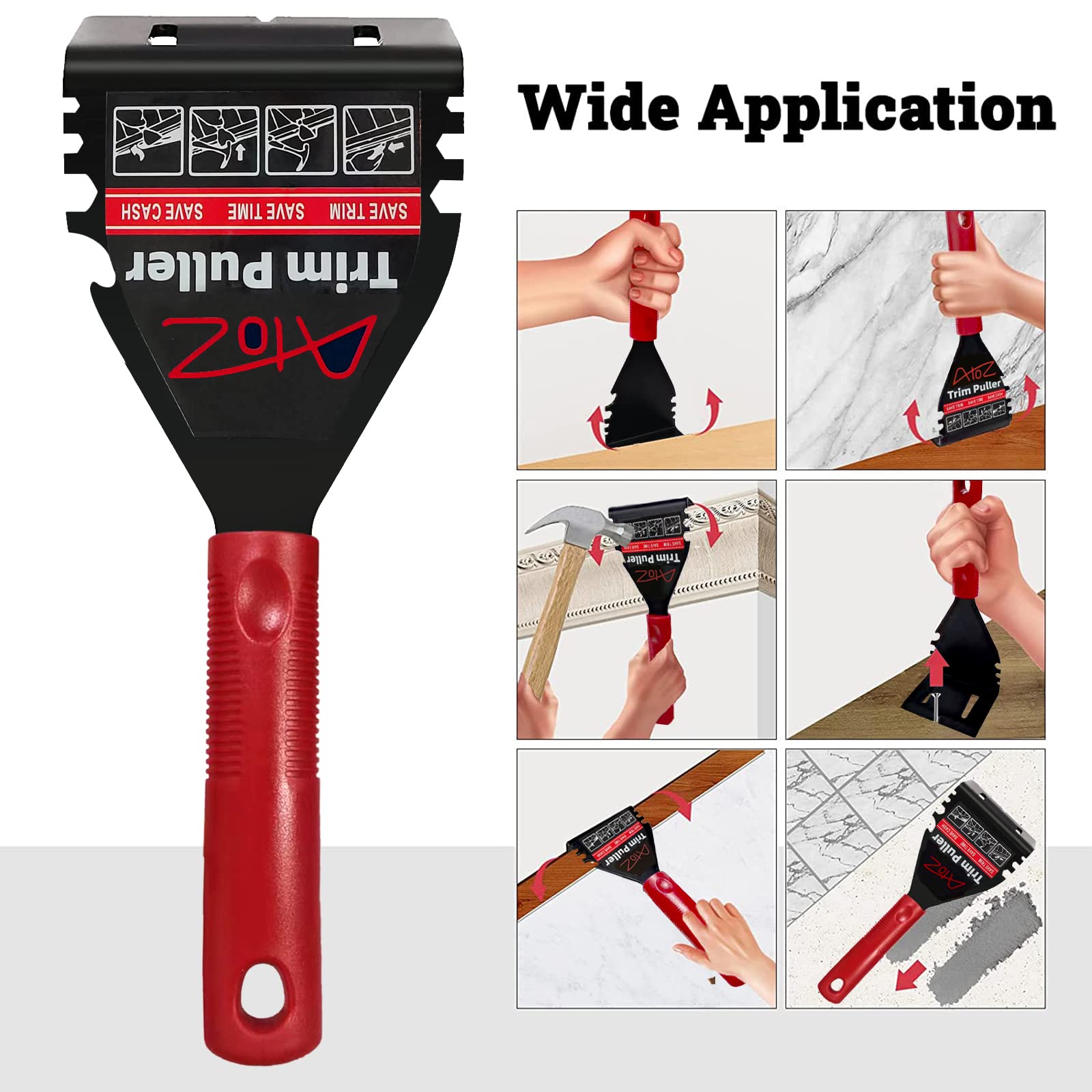 Heavy Duty Trim Puller Tool - Baseboard & Molding Removal, Pry Bar Nail Puller for Flooring, Commercial Work | Perfect for Home Renovation, DIY Projects & Professional Contractors