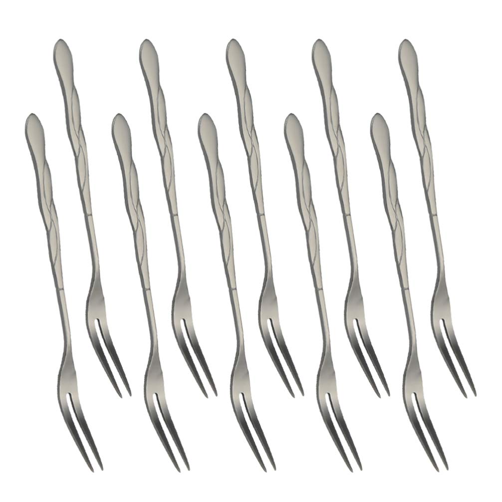 DOITOOL 10-Pack Reusable Stainless Steel Fruit Forks - Elegant Fruit Picks for Party Platters, Cheese Boards, and Dessert Displays - Perfect for Weddings, Baby Showers, and Cocktail Parties