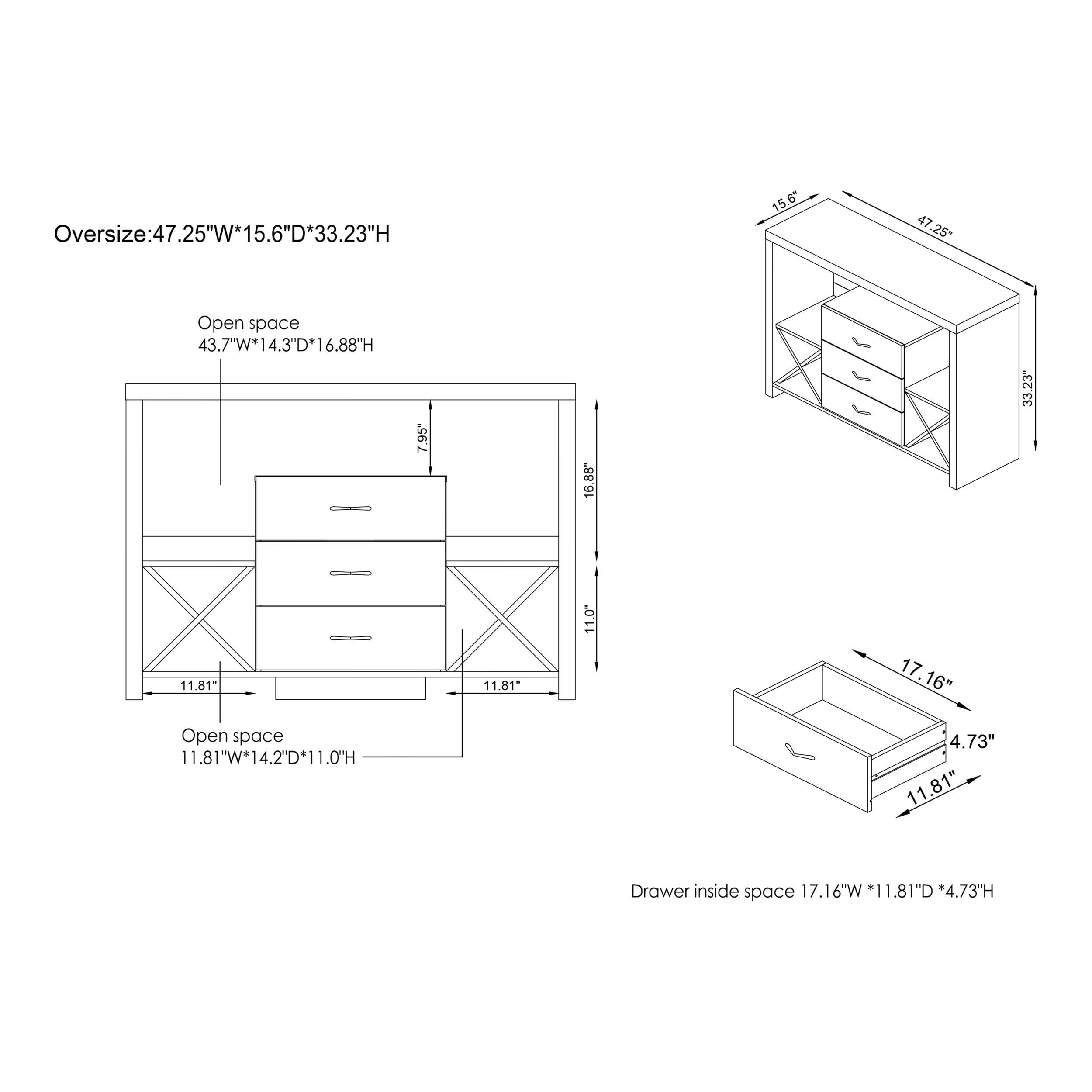 Furniture of America Persephone Industrial 48