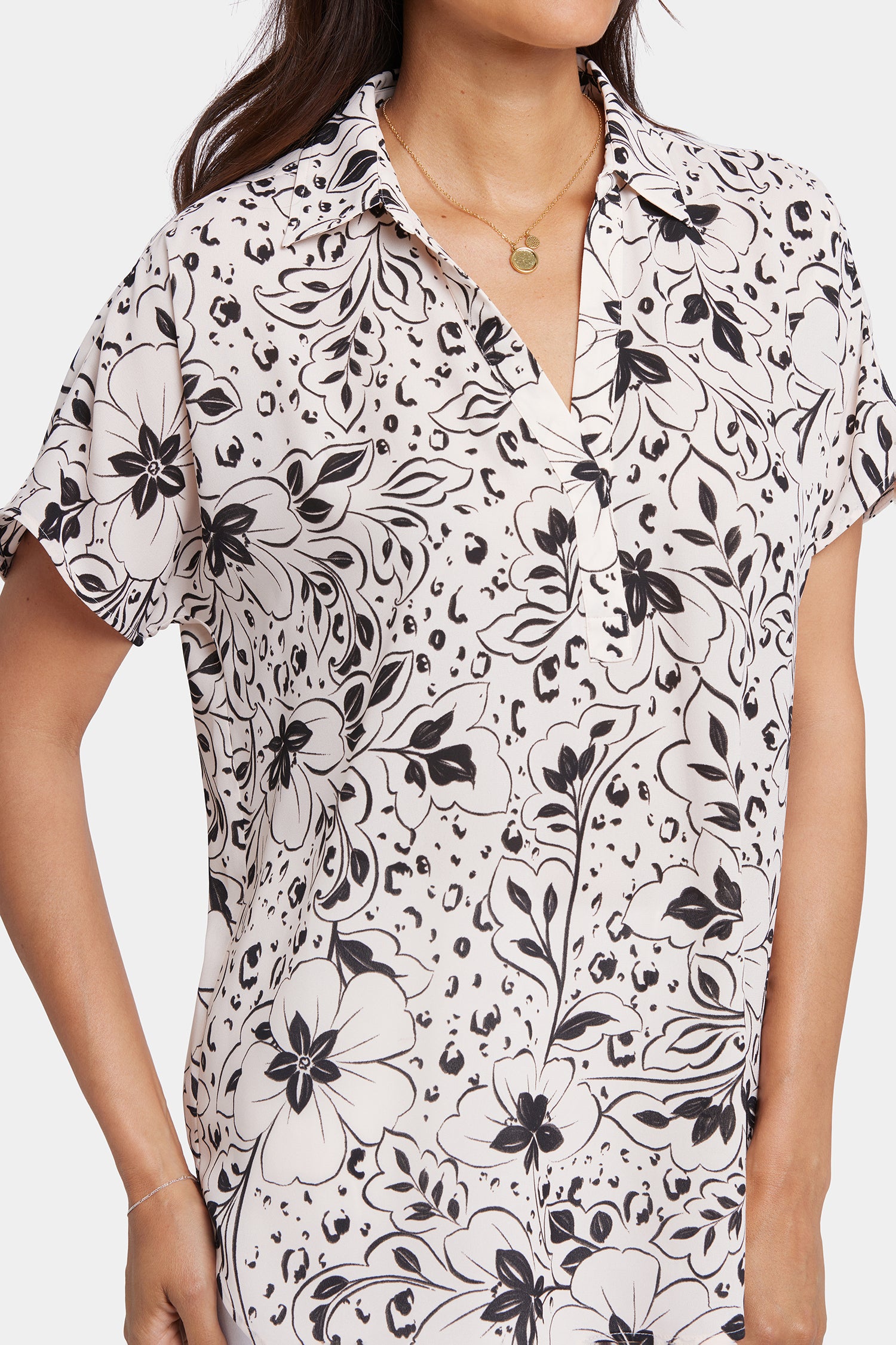 Becky Short Sleeve Blouse - Luna Flores Floral Print Top for Women | Casual Office Wear & Summer Outfits