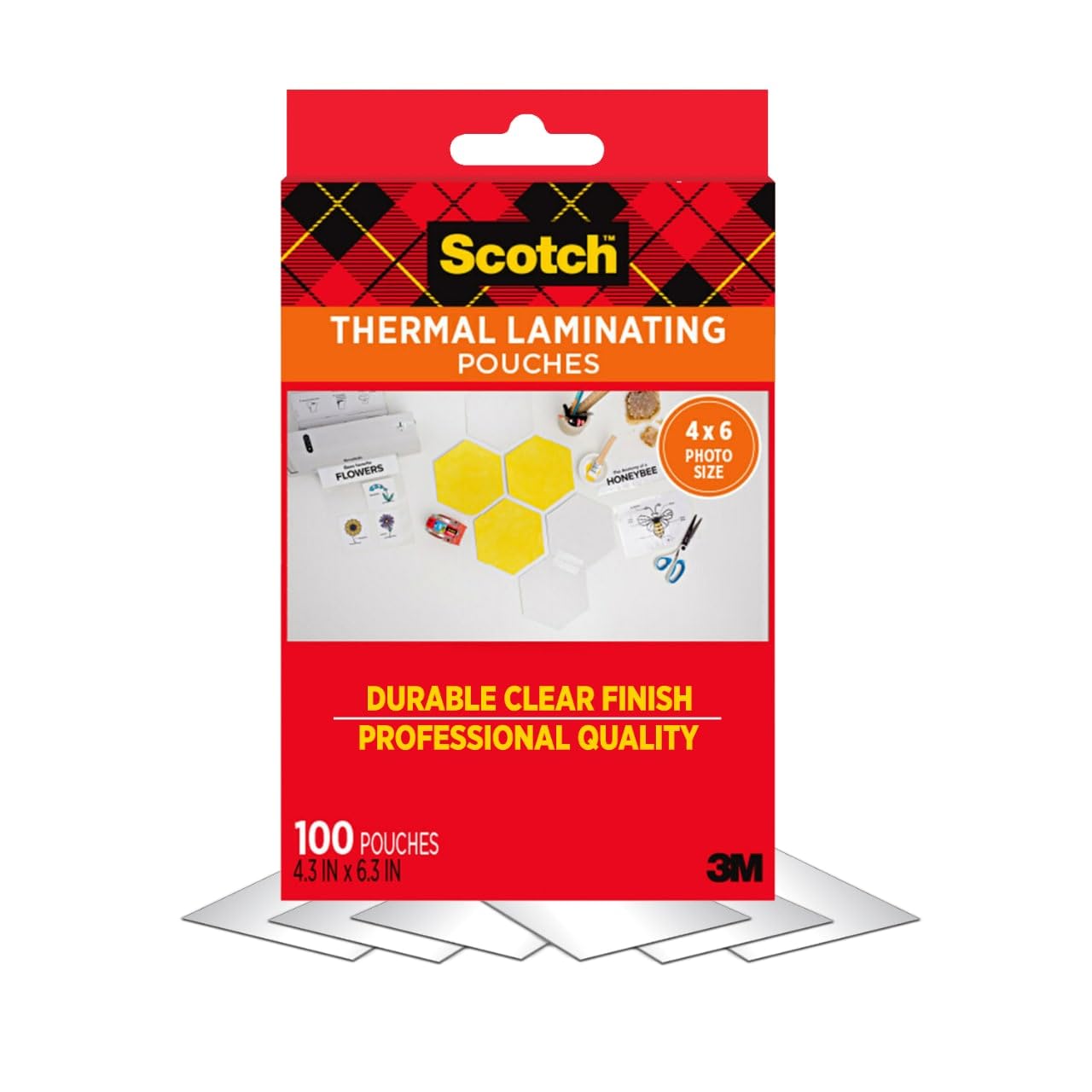 Scotch Thermal Laminating Pouches 100 Pack - 5 Mil Clear Laminator Sheets for Business Cards, Photos (4.3x6.3 in), Banners & Documents - Perfect for Office, School & Home Use - Protect & Preserve Important Papers