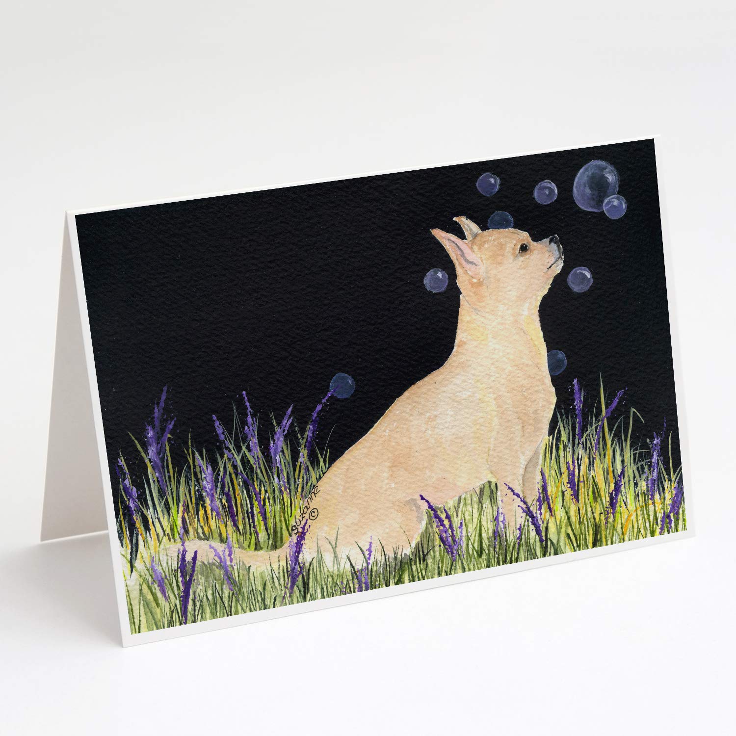 Starry Night Chihuahua Greeting Cards - Pack of 8 Blank A7 Note Cards with Envelopes (5x7 Inches) | Whimsical Dog Lover Stationery for Birthdays, Thank You Notes & Special Occasions