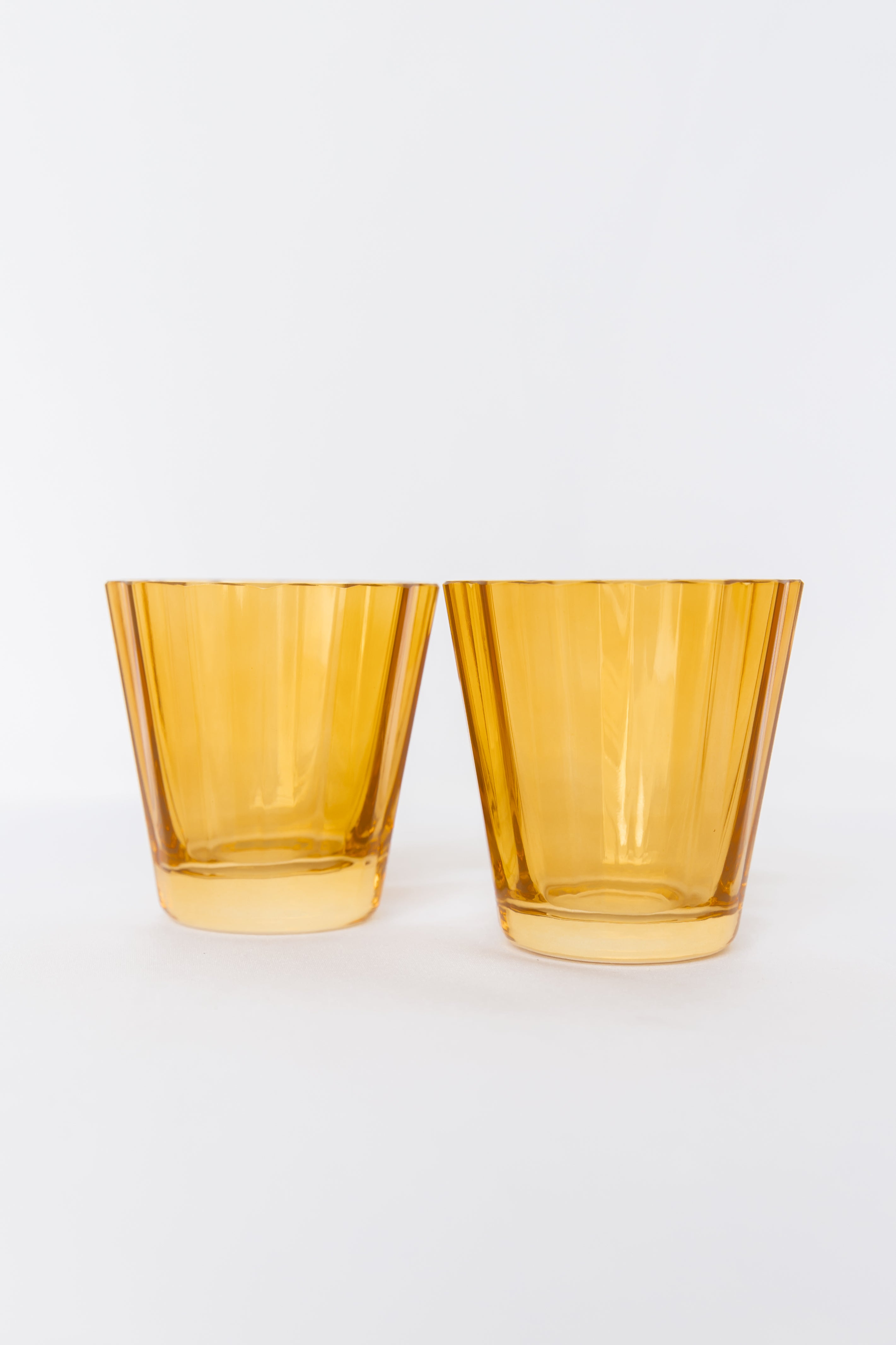 Estelle Colored Sunday Lowball Glasses Set of 2 - Butterscotch - Perfect for Cocktails, Iced Coffee & Home Bar Decor