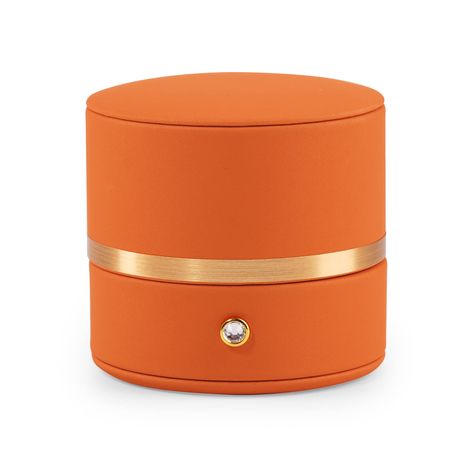Oirlv Genuine Leather Ring Box for Engagement & Wedding Proposals - Jewelry Gift Box for Rings, Earrings, Necklaces - Premium Orange Jewelry Case - Perfect for Romantic Proposals, Anniversary Gifts & Wedding Accessories