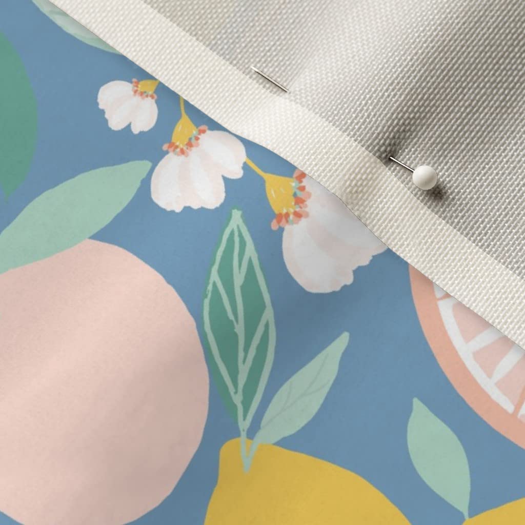 Bloom Grapefruit Lemon Print Upholstery Velvet Fabric - Fat Quarter for Nursery Decor, Home Upholstery & Apparel | Soft Durable Fabric for Curtains, Pillows, Clothing & DIY Crafts