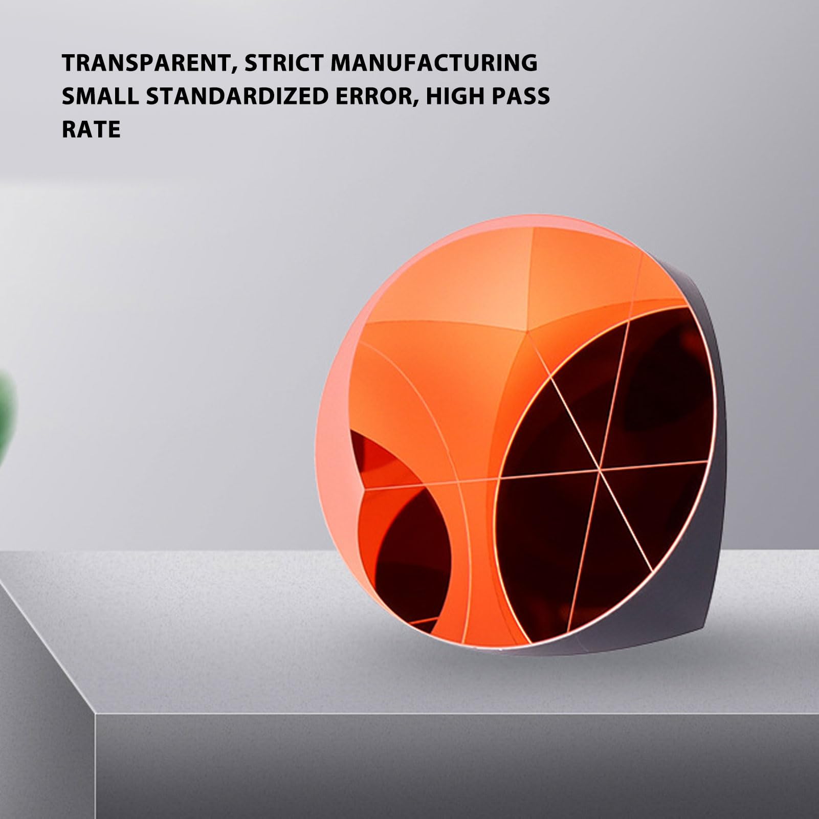 25.4mm Clear Trihedral Retroreflector - High Precision Corner Cube Prism with Bright Texture & Fine Coating | Optical Glass for Laser Alignment, Surveying Equipment & Industrial Measurement Applications