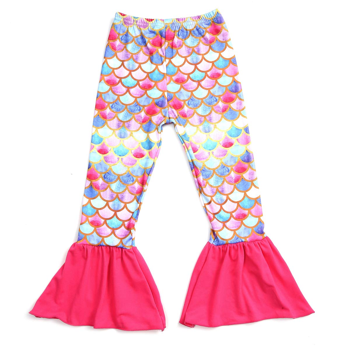 ELSANI Toddler Girls Leopard Print Ruffle Leggings - Flare Pants Bell Bottoms for Playdates, Parties & Everyday Wear