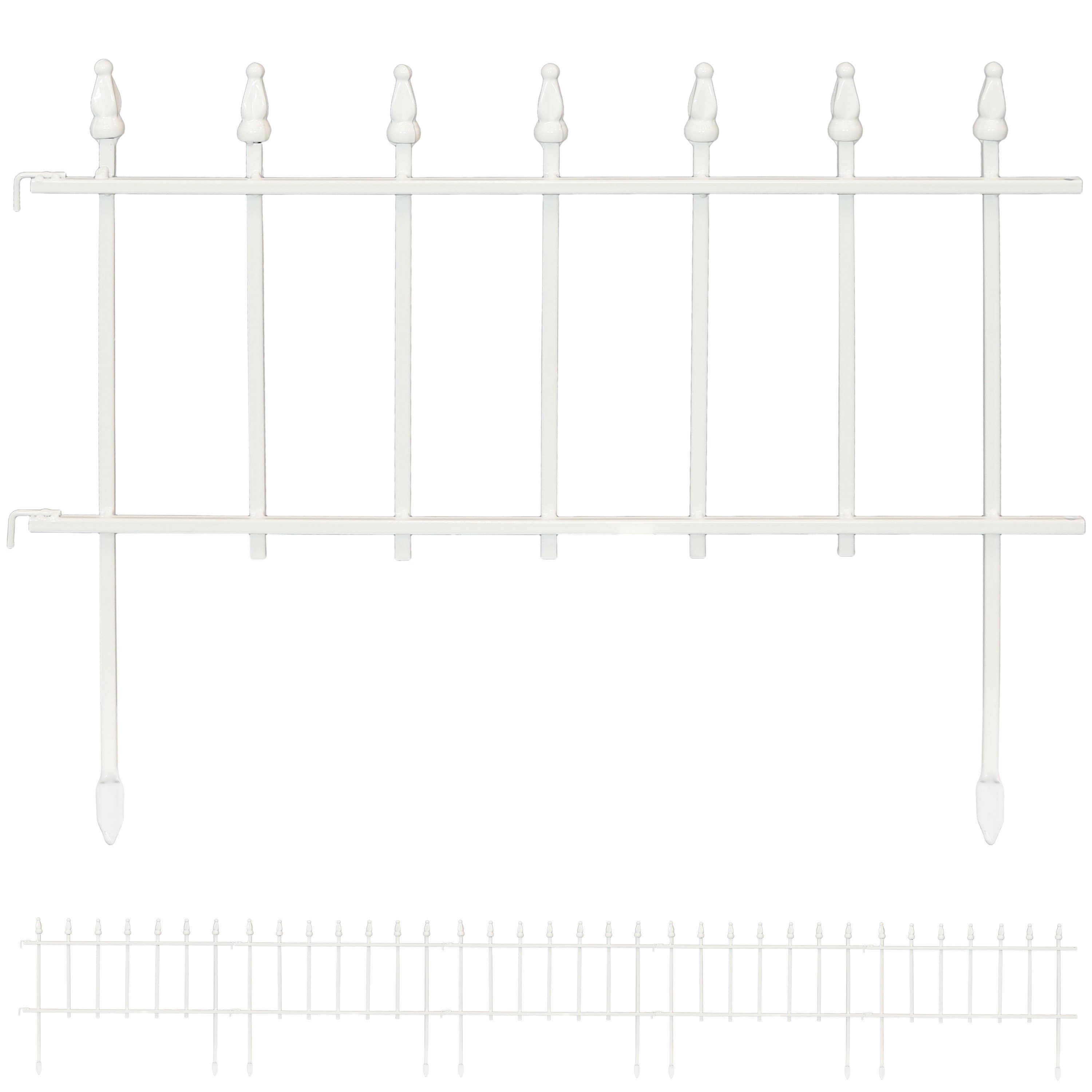 Sunnydaze Roman Garden Border Fence Set - Decorative Metal Landscape Edging for Flower Beds, Lawns & Pathways - Outdoor Yard & Garden Décor