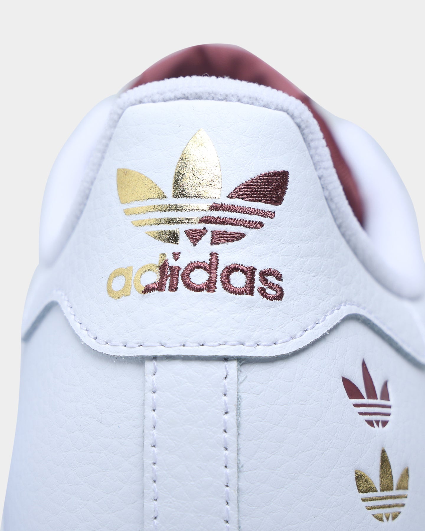 Adidas Superstar Sneakers - Cloud White, Quiet Crimson & Gold Foil Colorways | Classic Comfort for Casual Wear, Street Style & Everyday Fashion