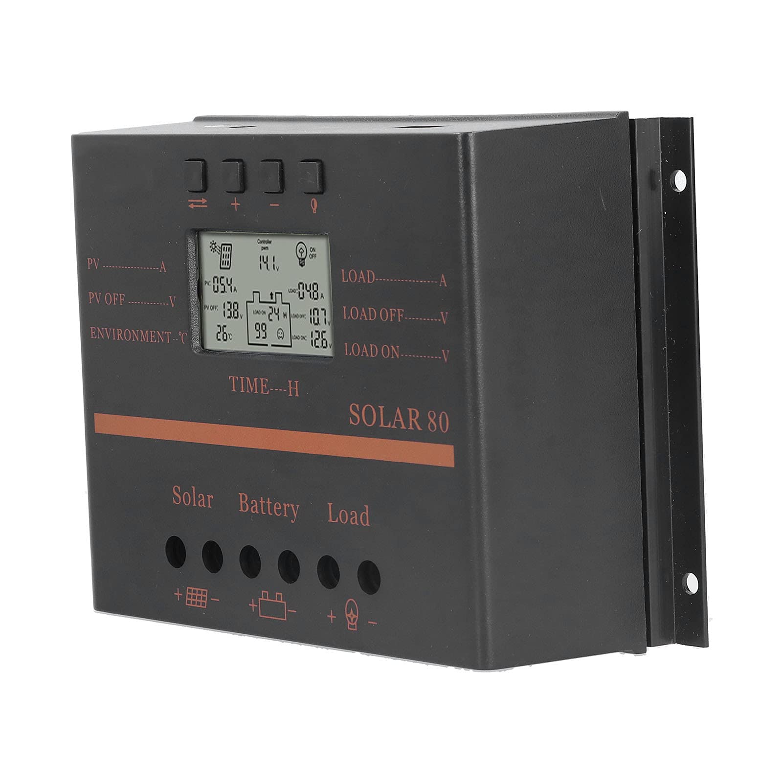 Zerodis 80A PWM Solar Charge Controller 12V/24V with USB Port - Waterproof & Durable Solar Panel Regulator for RV, Boat, Home Off-Grid Power System