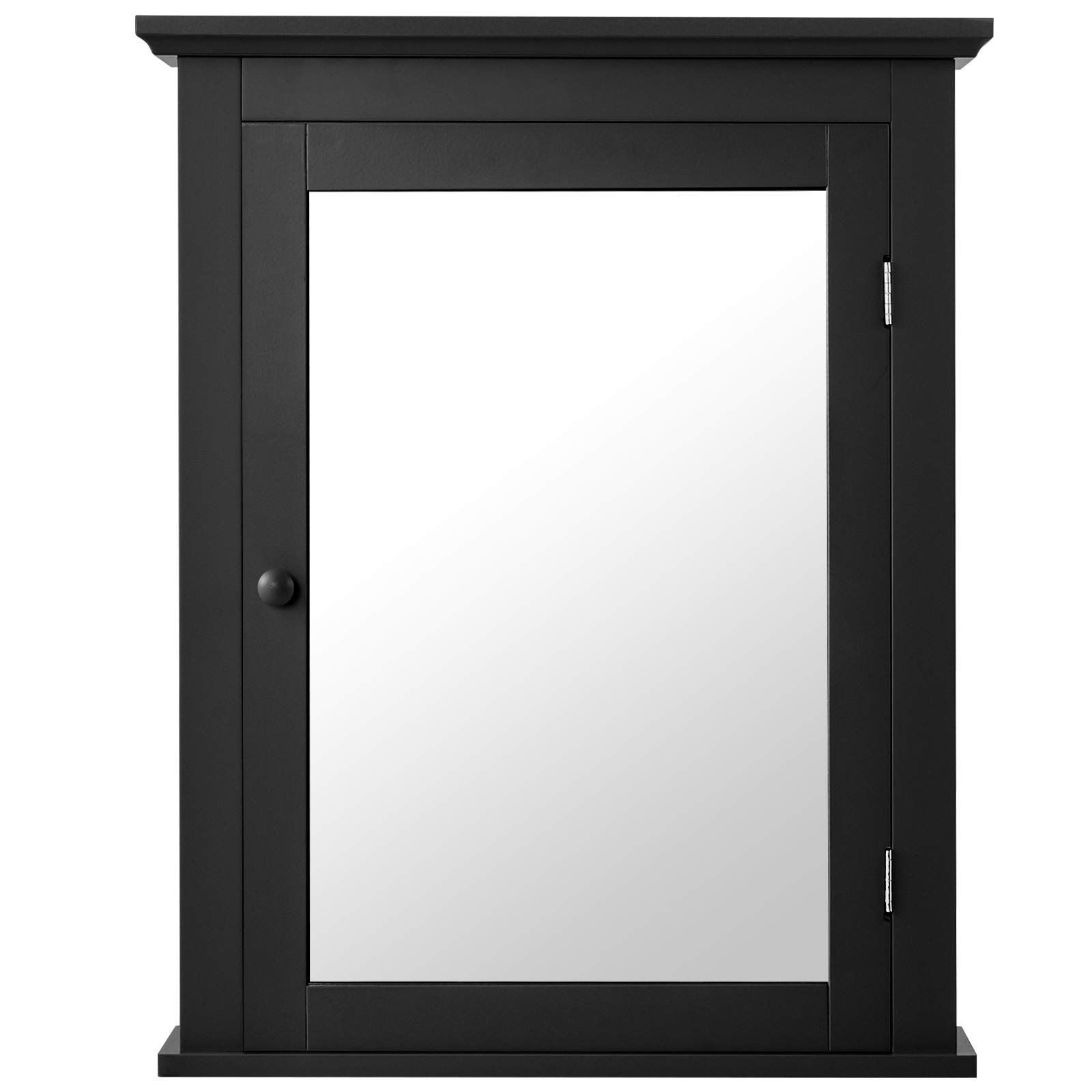 GLACER Wall Mounted Bathroom Mirror Cabinet with Adjustable Shelf - 22 x 6 x 27.5 Inches Black Medicine Cabinet for Bathroom, Living Room & Cloakroom - Perfect for Small Space Organization & Stylish Home Decor