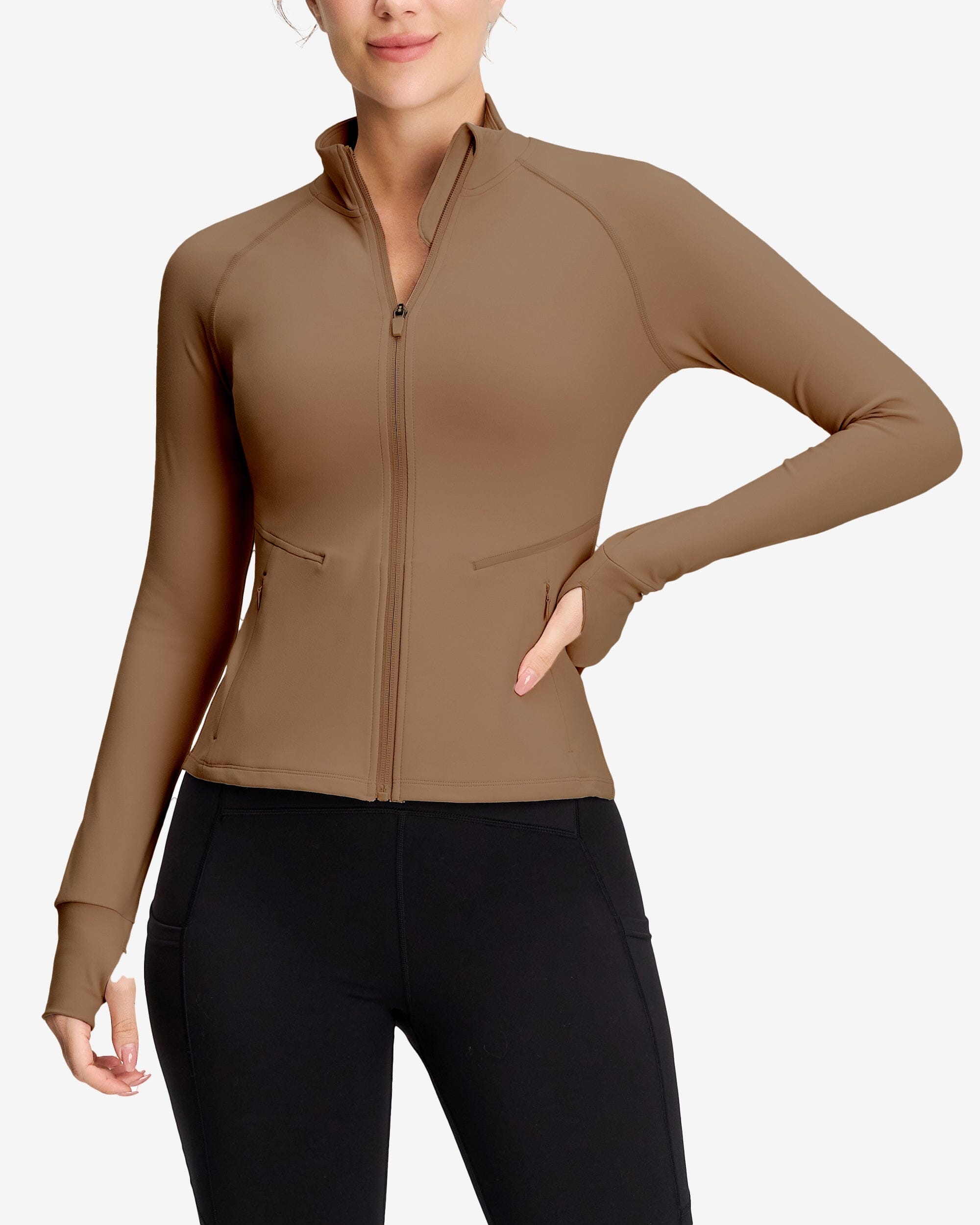 Women's Cropped Full Zip Jacket with Pockets - Lightweight Casual Outerwear for Spring & Fall | Perfect for Streetwear, Layering & Everyday Fashion