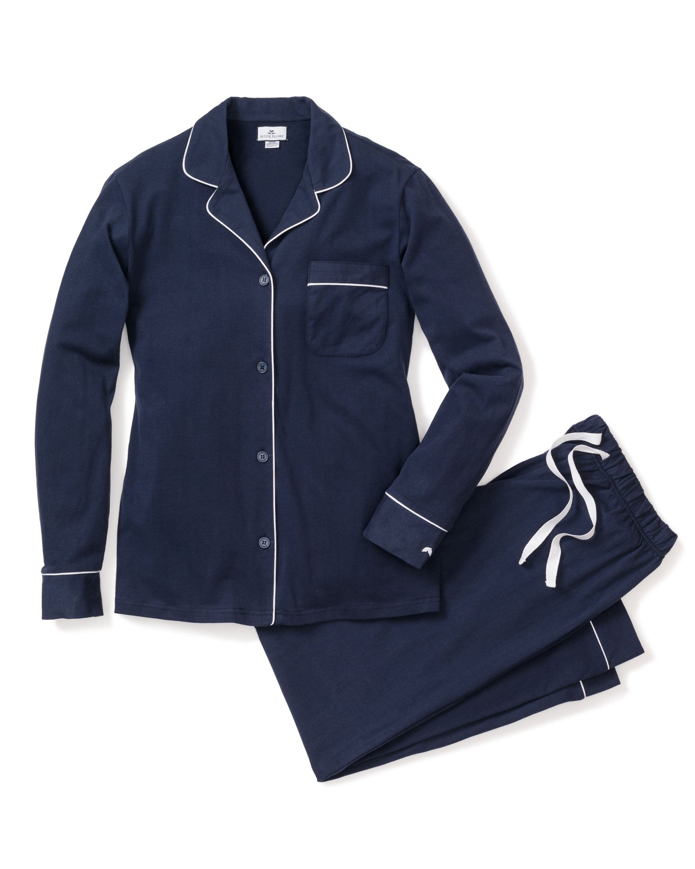 Cozy Women's Flannel Pajama Set - Navy Blue Plaid Sleepwear for Winter Nights | Perfect for Lounging, Sleepovers & Cold Weather Comfort