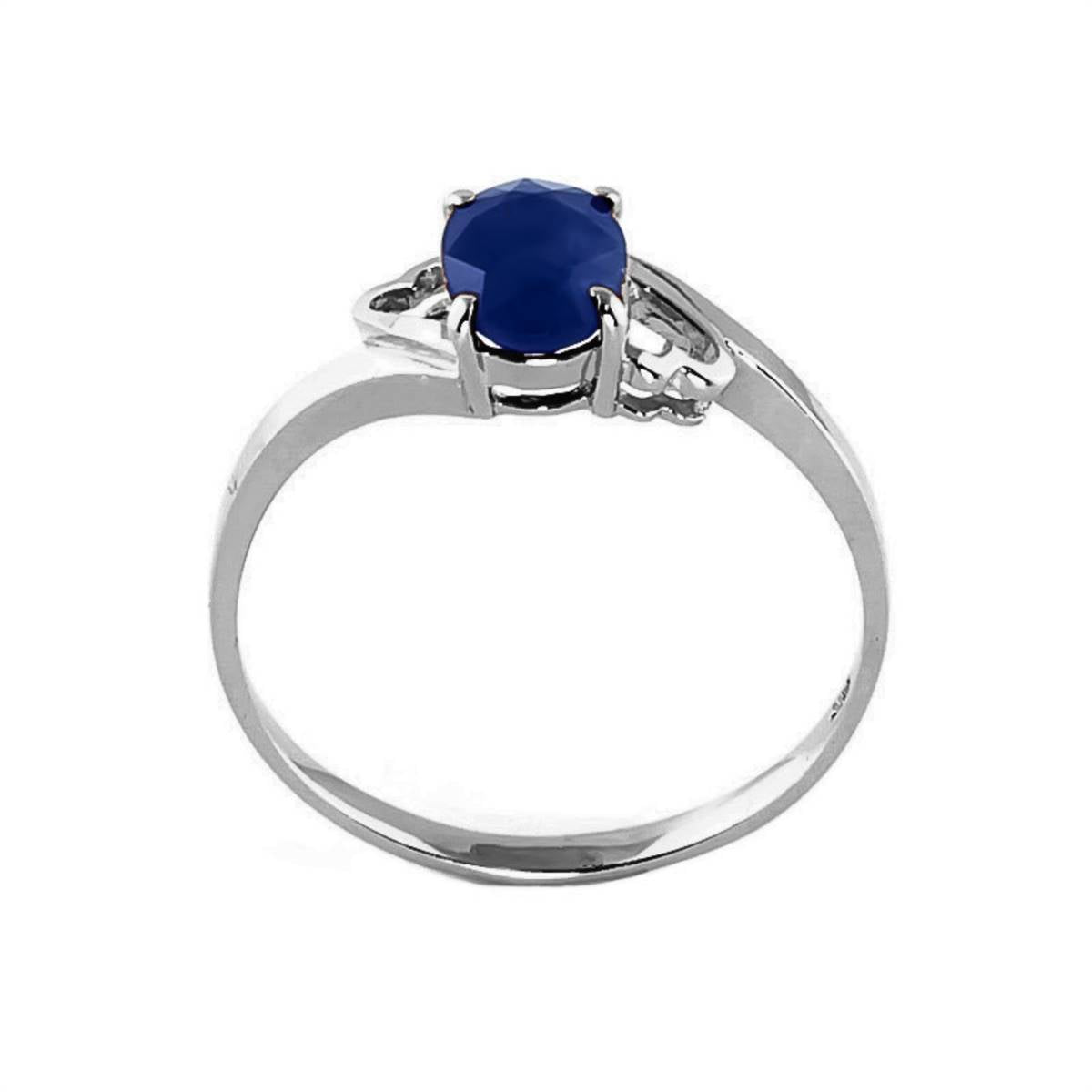 1 Carat 14K Solid White Gold Ring with Natural Sapphire - Elegant Engagement & Wedding Band for Women, Perfect for Proposals, Anniversaries and Special Occasions