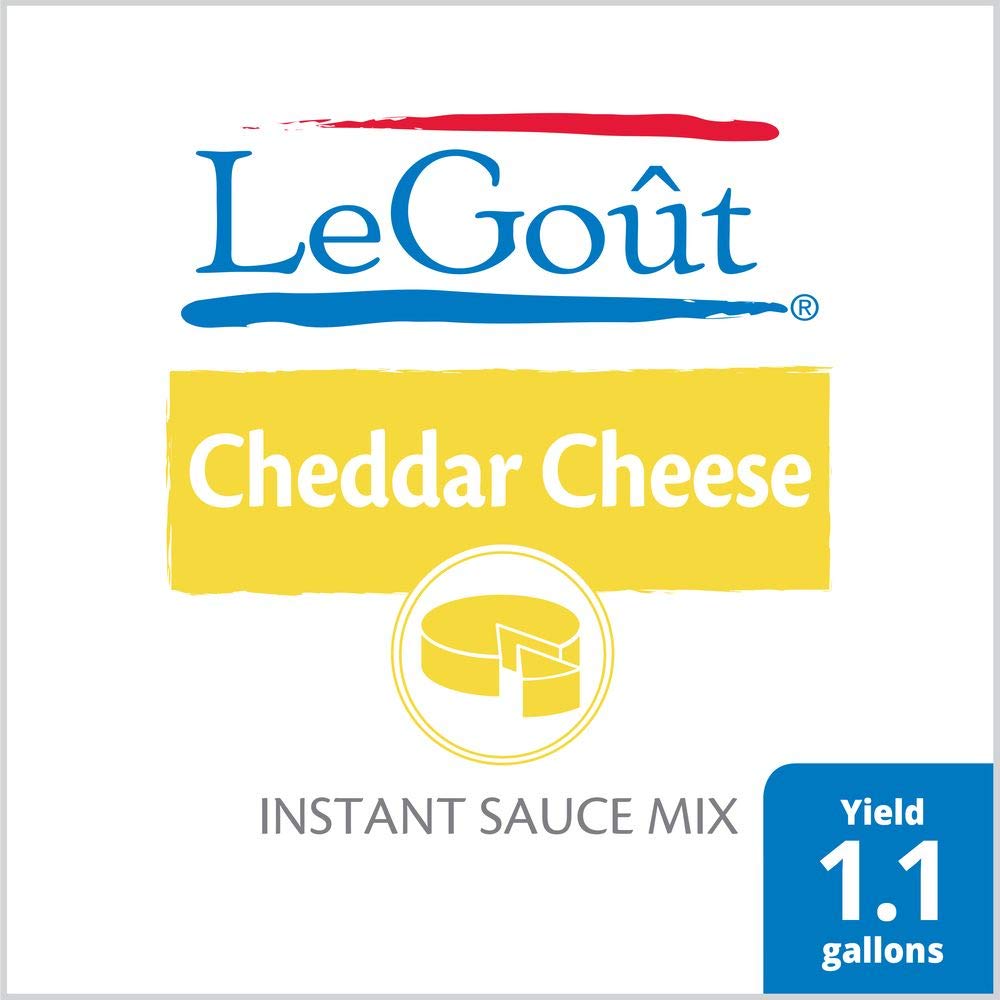 LeGout Cheddar Cheese Instant Sauce Mix - Made with Real Cheddar, Natural Colors, No MSG, 0g Trans Fat, 25.4oz (Pack of 8) - Perfect for Mac & Cheese, Nachos, Burgers & Quick Meals