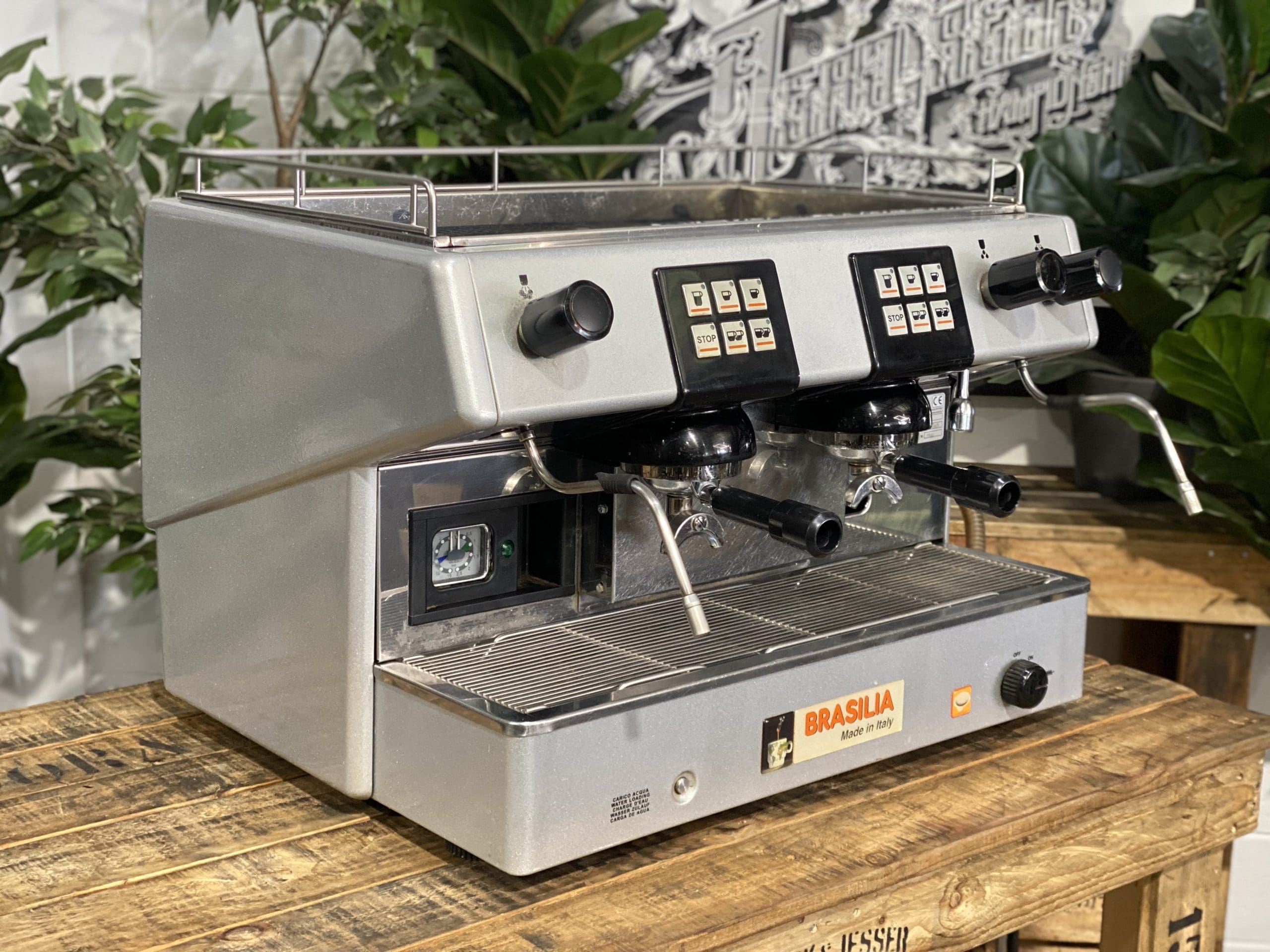 Brasilia REST Digit 2 Group Commercial Espresso Machine - Professional Grey Coffee Maker for Cafes, Restaurants & Coffee Shops