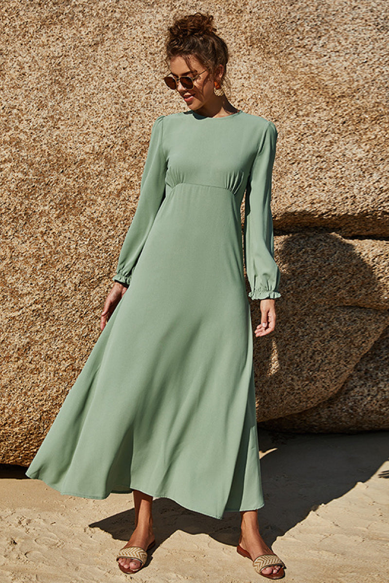 Elegant Puff Sleeve Flounce Midi Dress for Women - Summer Floral Party Dress with Ruffled Hem - Perfect for Weddings, Garden Parties & Date Nights
