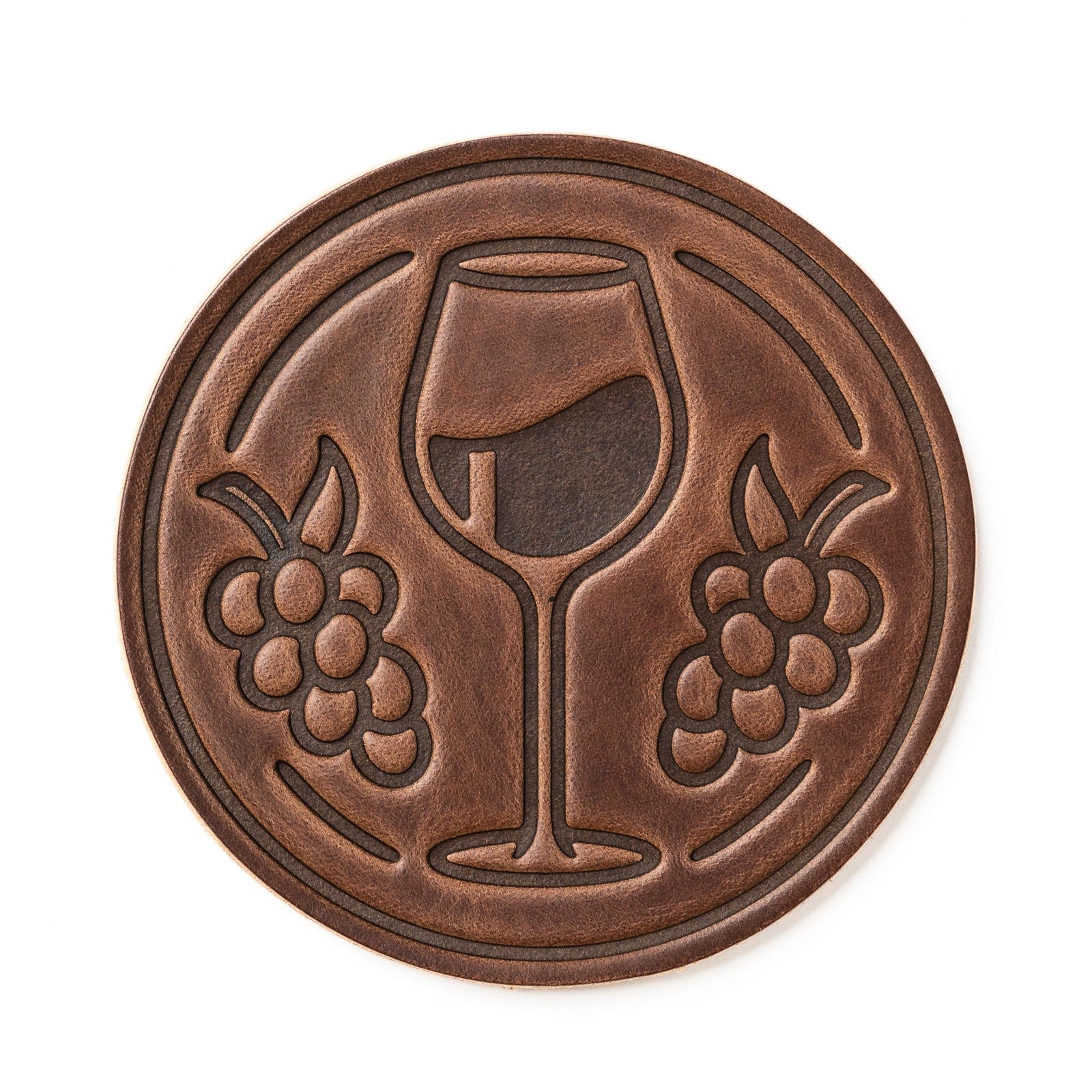 Premium Leather Coasters Set of 4 - Elegant Merlot Wine Color - Perfect for Home Bar, Office Desk & Dining Table Protection
