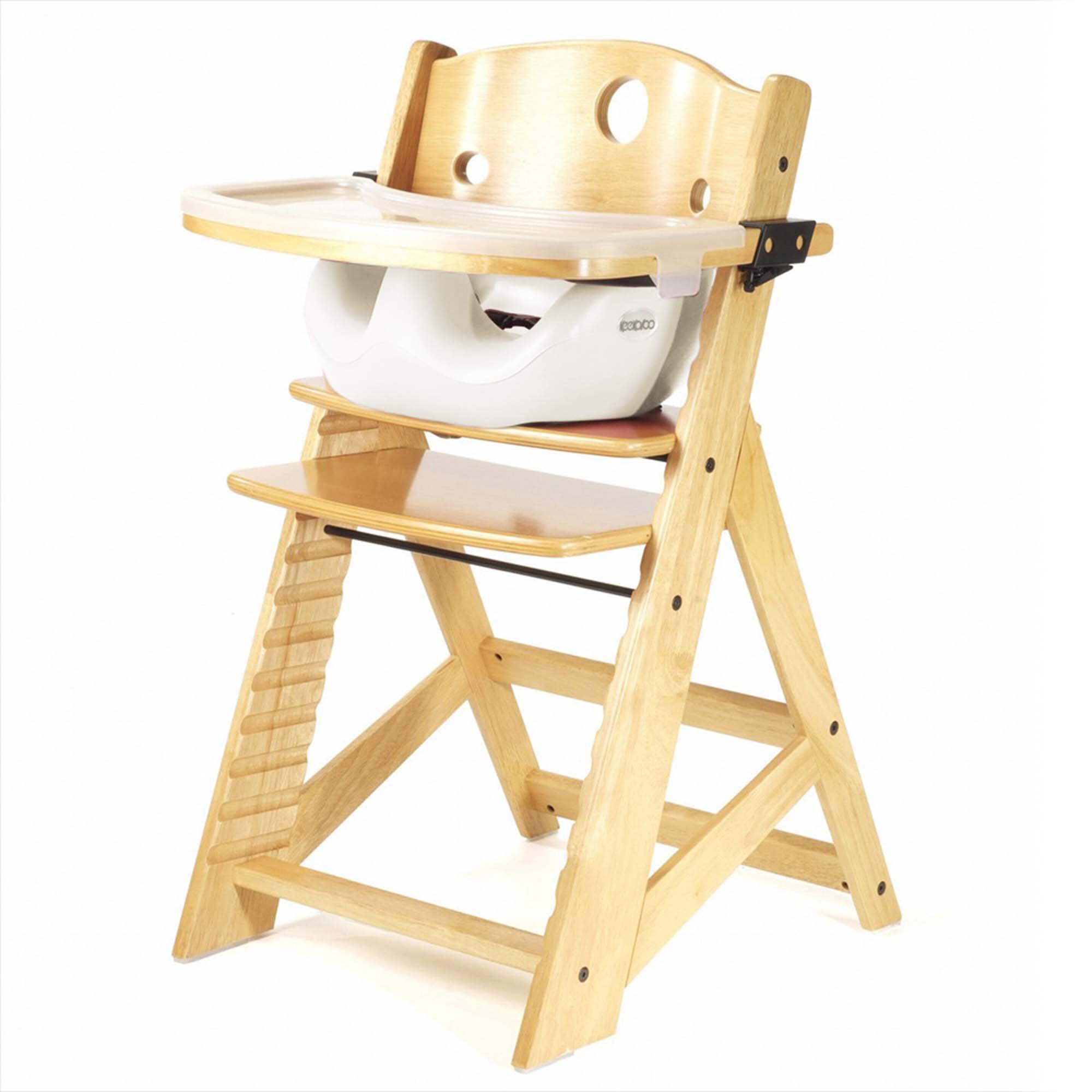 Keekaroo Height Right High Chair with Infant Insert & Tray - Natural/Vanilla - Adjustable Baby Feeding Chair for Home & Restaurant Use