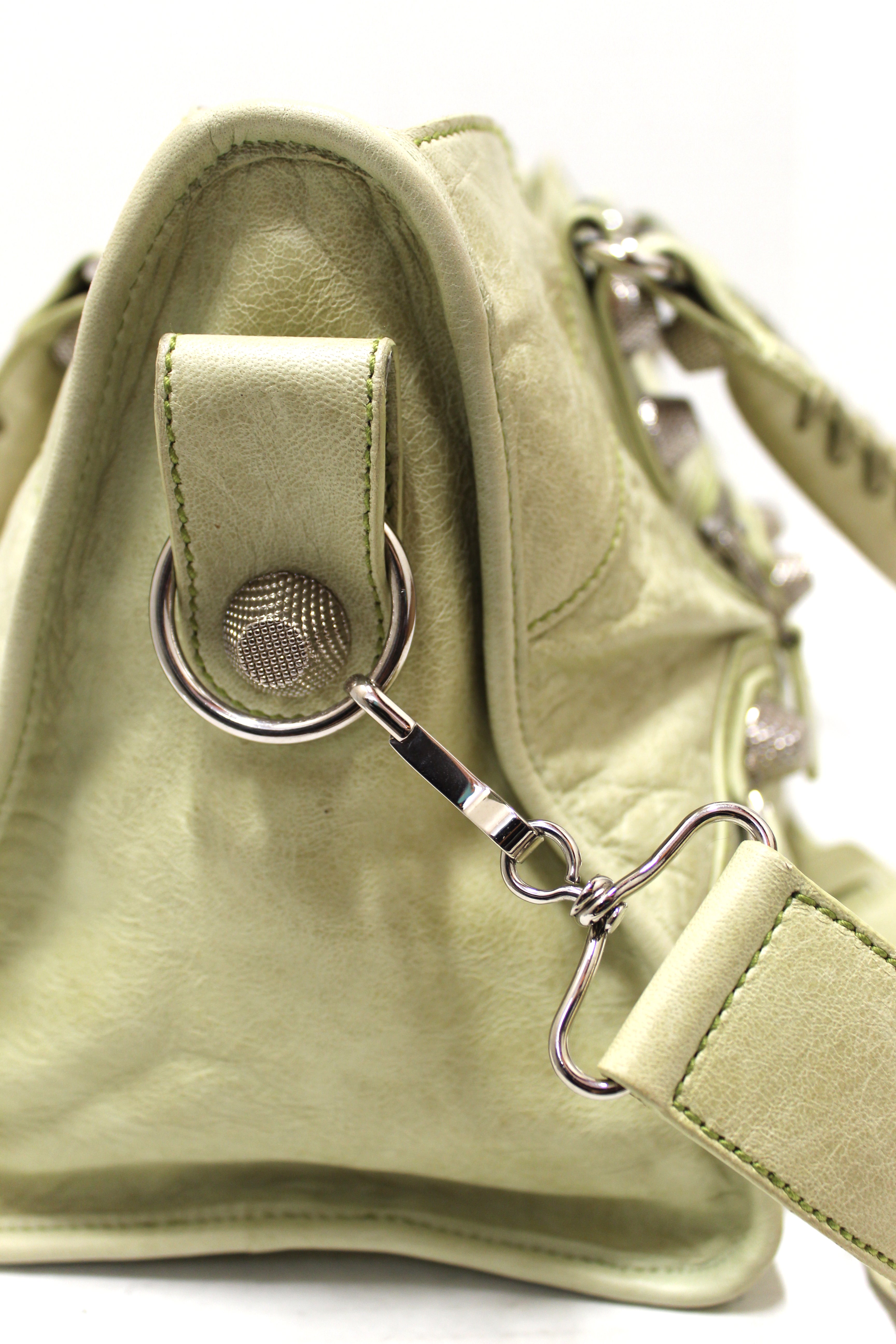 Authentic Balenciaga Lime Green Lambskin Leather Giant City Handbag & Shoulder Bag - Luxury Designer Purse for Women, Everyday Use & Special Occasions