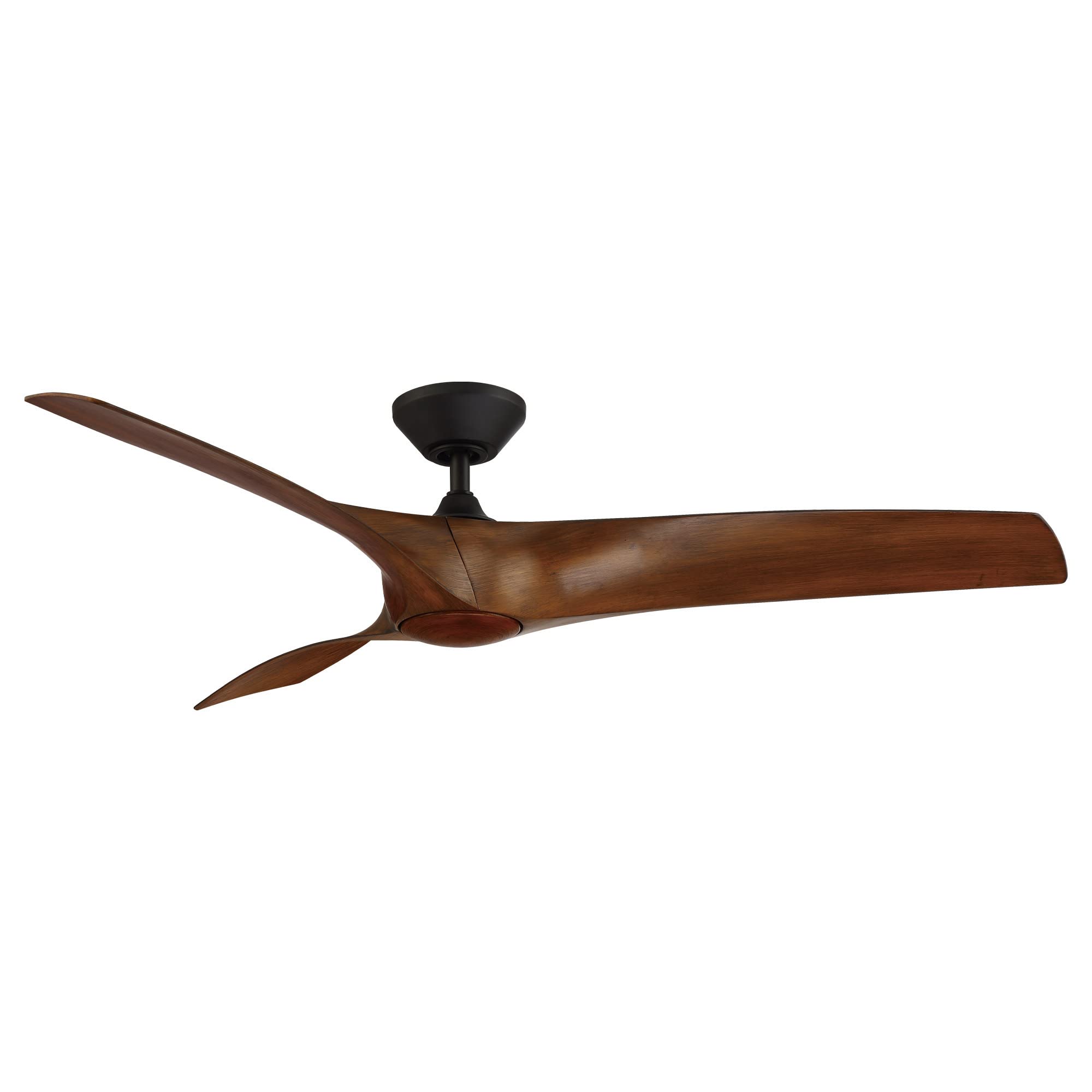 Zephyr Smart 62in 3-Blade Ceiling Fan with Adjustable CCT LED Light & Remote Control - Matte Black Distressed Koa, Works with Alexa, iOS, Android App - Perfect for Living Rooms, Bedrooms, and Outdoor Spaces