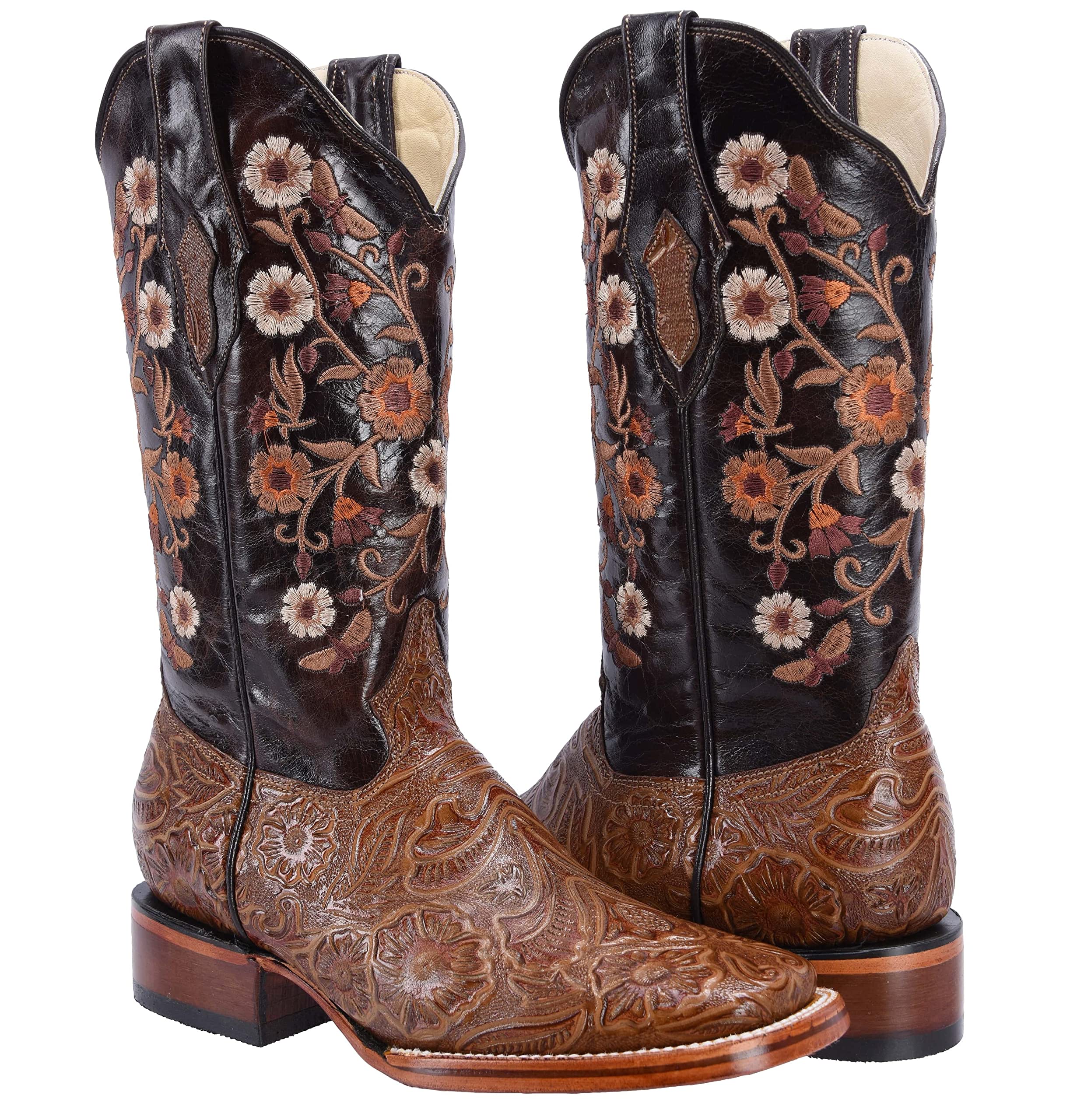 Joe Boots Western Boots for Women - 1609 Sincelado Style Cowgirl Boots, Comfortable & Stylish Riding Boots for Country, Rodeo & Outdoor Activities