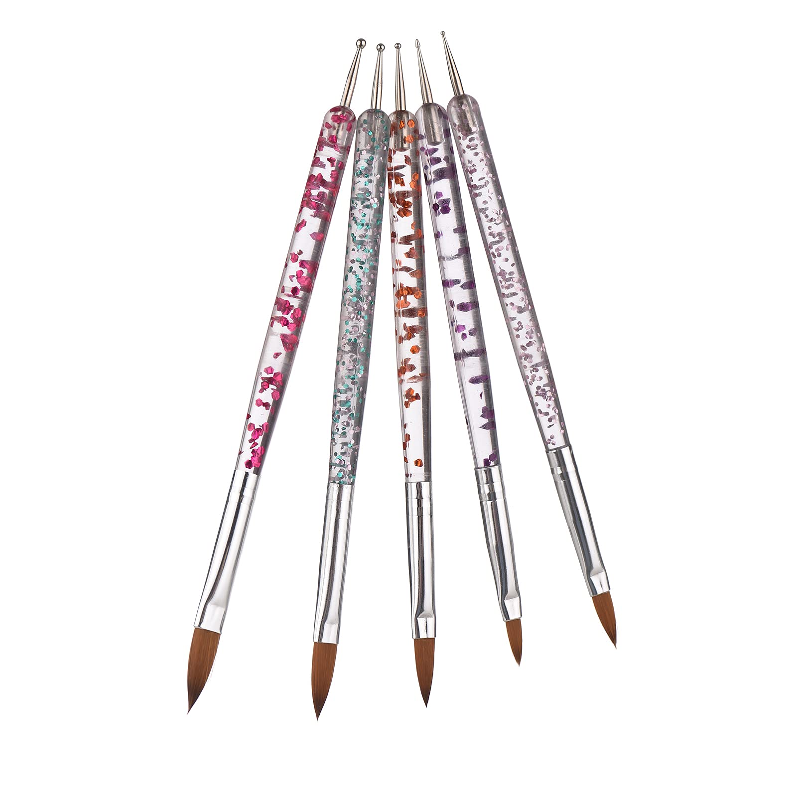 5PCS Professional Nail Art Pen Kit - Acrylic Nail Brushes, Dotting Pen, 3D Carving Pen & Manicure Tools for Gel Polish, French Tips & Nail Design (Multicolor) - Perfect for Home Salon, DIY Nail Art & Professional Use - Layfoo