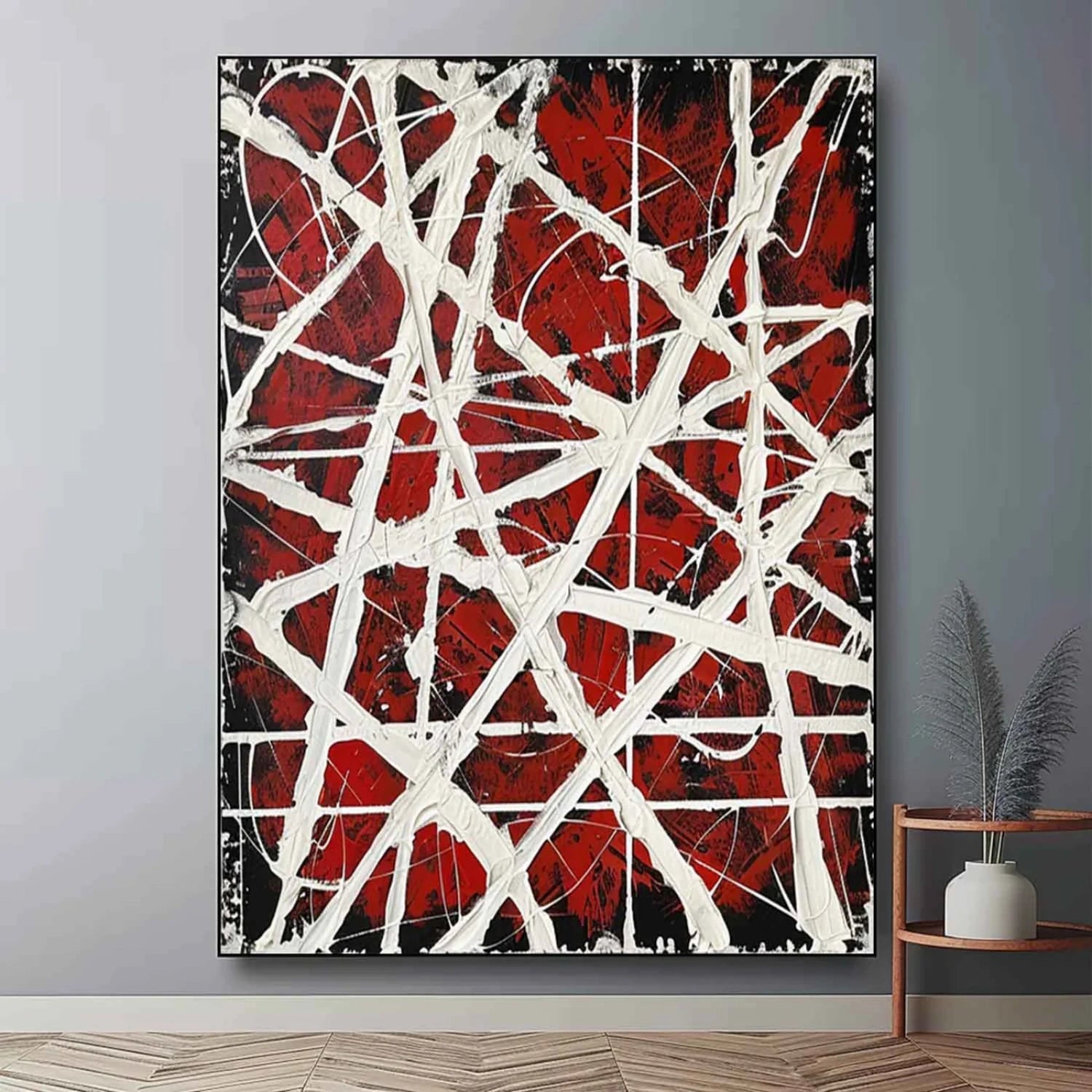 Pollock Art #JP007 - Abstract Expressionist Painting for Home & Office Decor | Perfect for Living Rooms, Bedrooms, and Modern Spaces