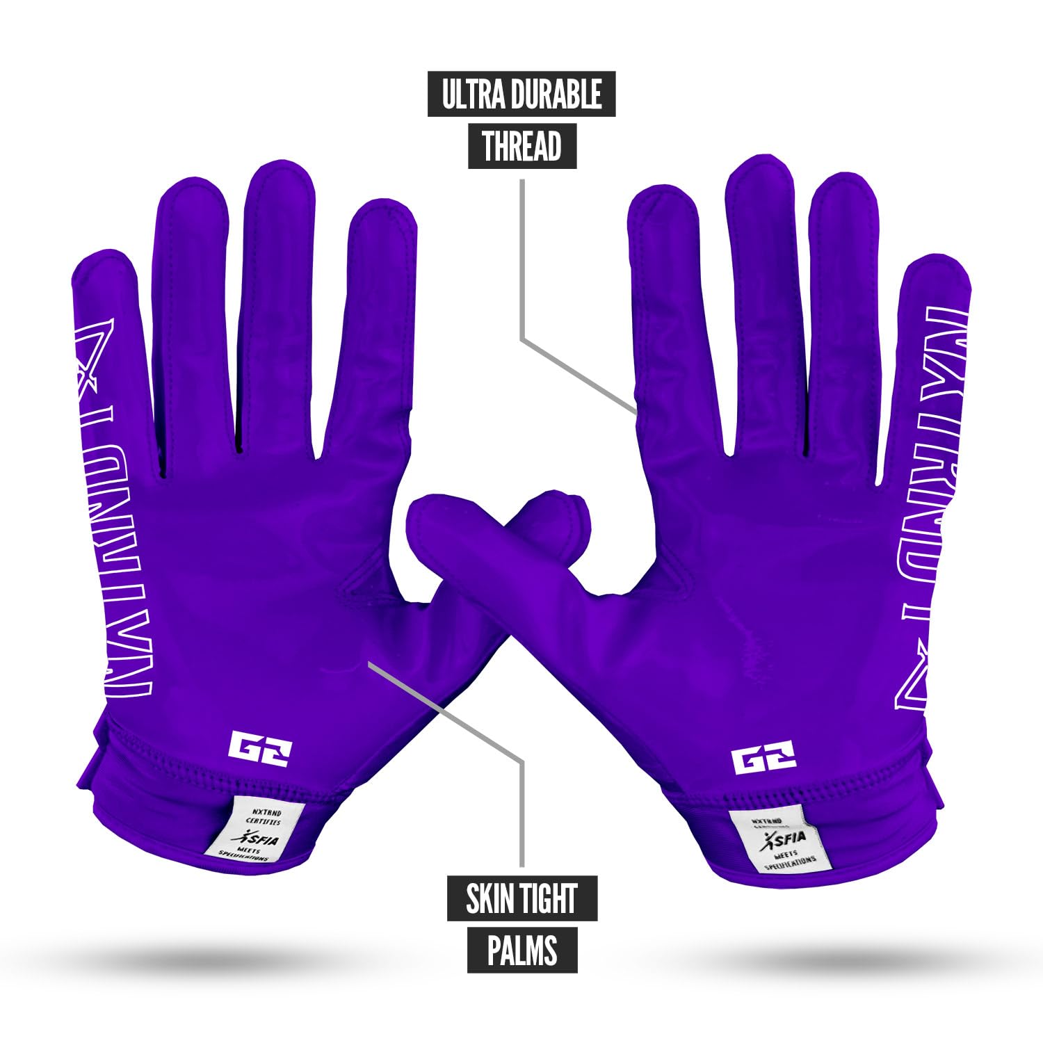 Nxtrnd G2 Football Gloves for Men - Ultra Sticky Elite Receiver Gloves with Enhanced Grip - Perfect for Training, Games, and Competitive Play