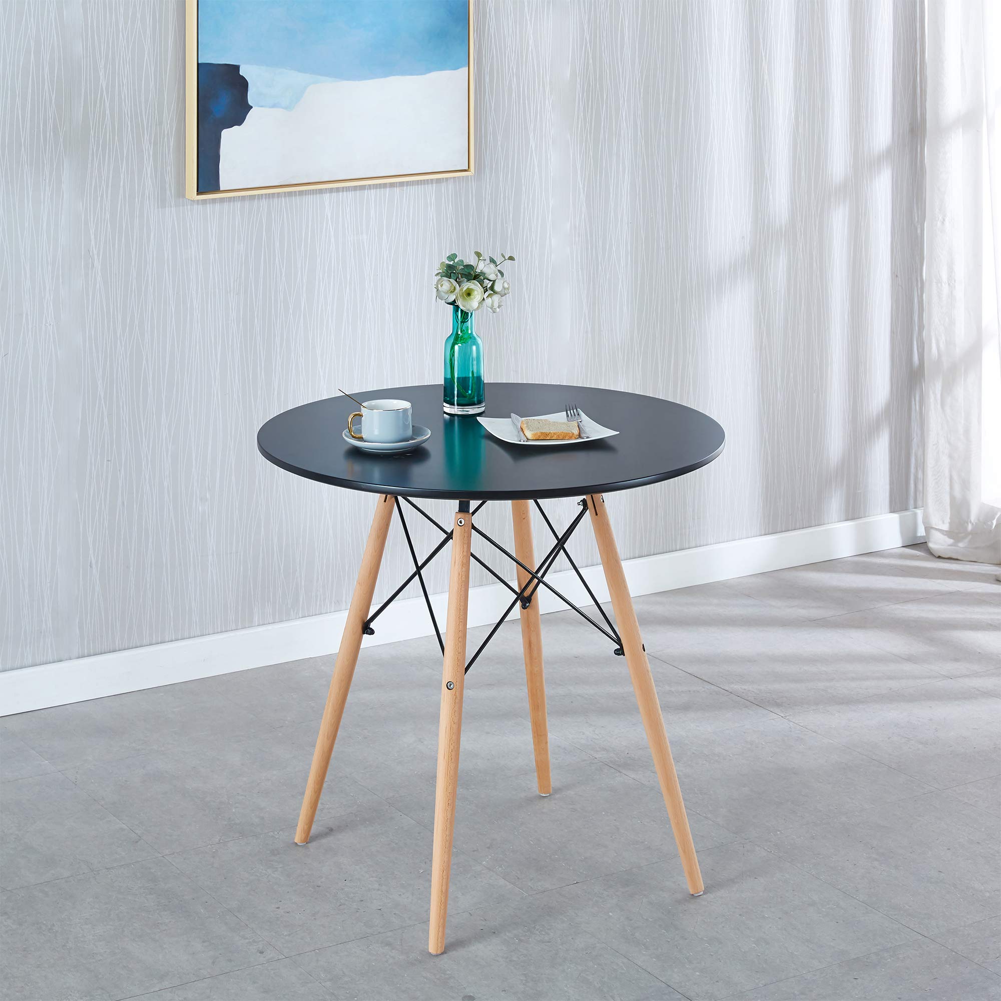 Modern Small Coffee Table for Living Room - Black Center Table with Sleek Design | Perfect for Small Spaces, Apartments & Cozy Home Decor