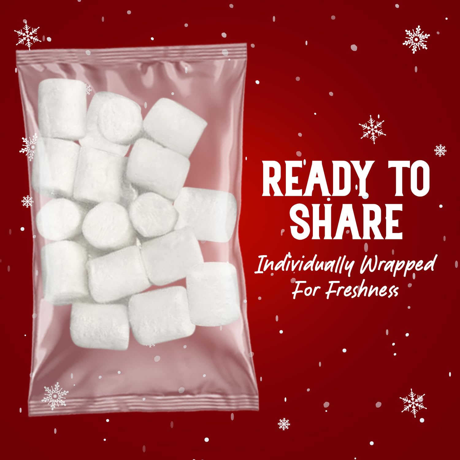 Freeze Dried Marshmallows Mini Individual 24 Fun Size Packs - Hot Chocolate Toppings for Christmas, Hot Cocoa, Cereal, Ice Cream & Dessert Decorations - Perfect for Baking, Party Favors and Holiday Treats