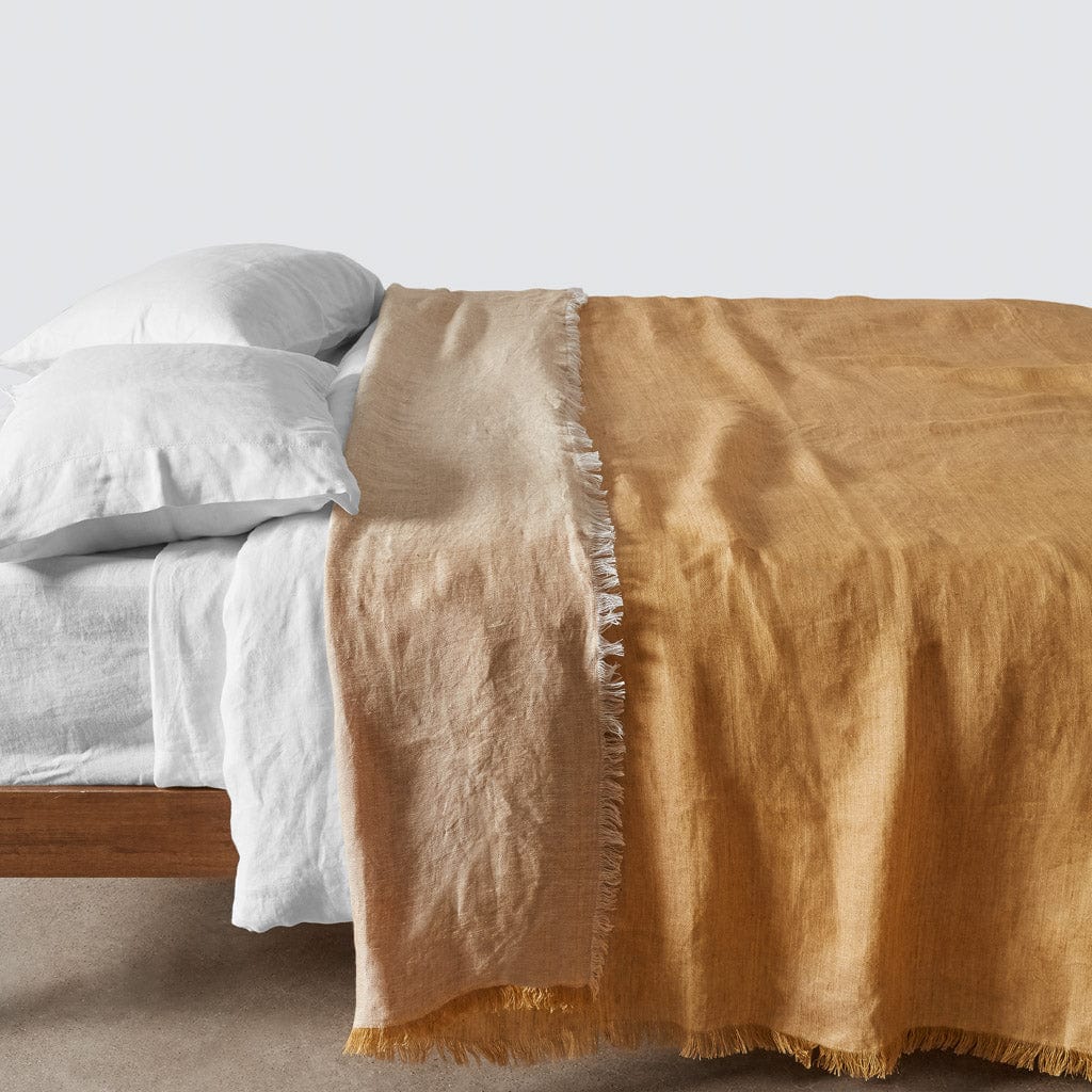 Premium Arya Linen Bed Blanket - Soft & Breathable All-Season Throw - Perfect for Bedroom, Sofa, and Outdoor Picnics