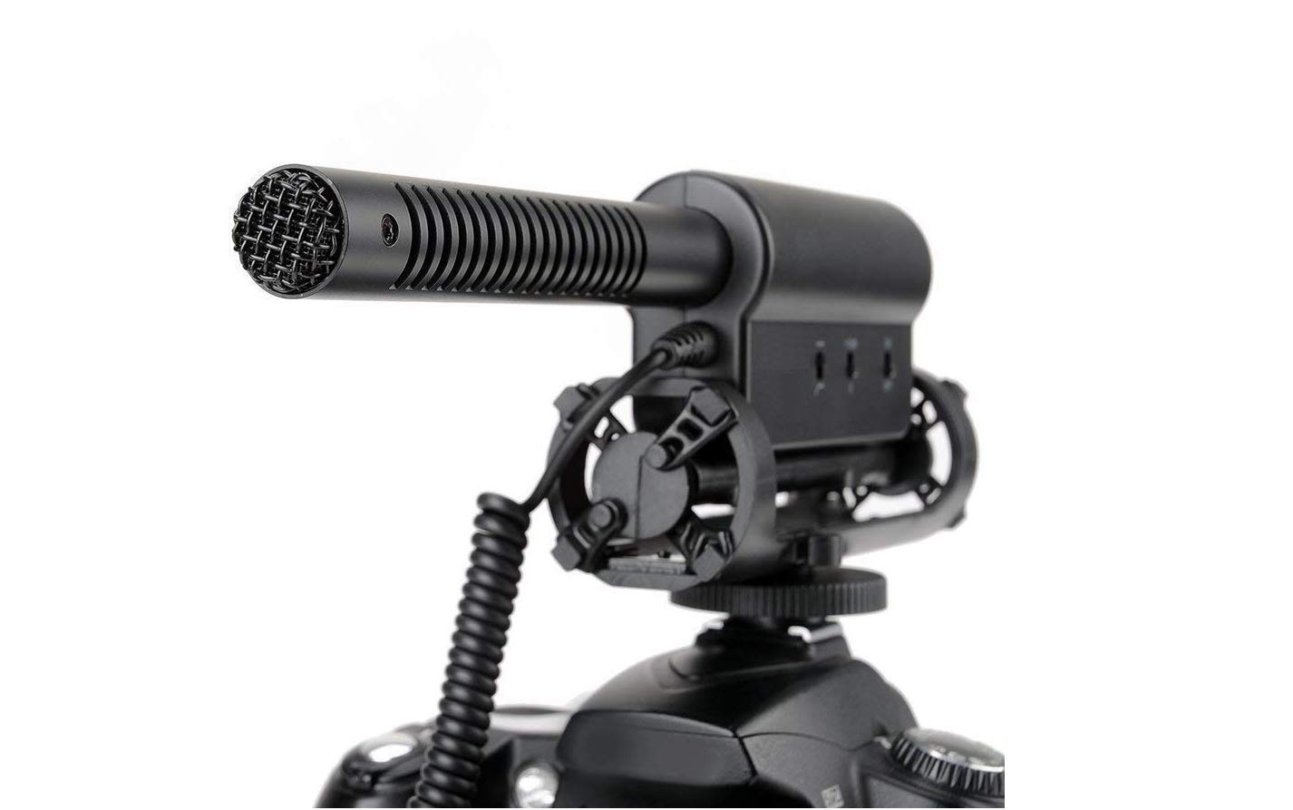 Digital NC Stereo Shotgun Microphone with Windscreen & Dead Cat Muff - Compatible with Panasonic VW-VMS10 - Perfect for Vlogging, Film Making & Outdoor Recording