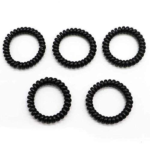 Shidara No Crease Spiral Hair Ties Set - 5 Piece Traceless Elastic Hair Coils, Ponytail Holders & Rubber Bands for Women & Girls - Perfect for Workouts, Yoga, Office & Everyday Styling