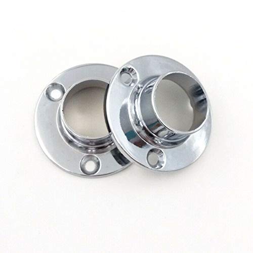 4PCS Tube Socket Wardrobe Rail Rod End Support Bracket Flange - 25mm Hanging Rail Accessories for Closet Organization & Display Stands - Perfect for Bedroom Storage and Retail Store Displays