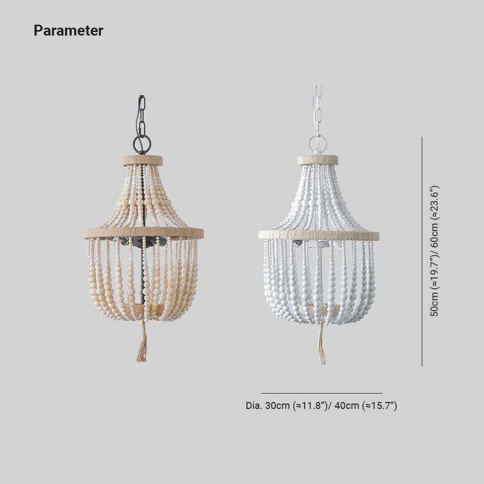 Elegant White Wooden LED Chandelier for Bedroom - Modern Ceiling Light Fixture for Home Decor, Living Room, Dining Room & Nursery
