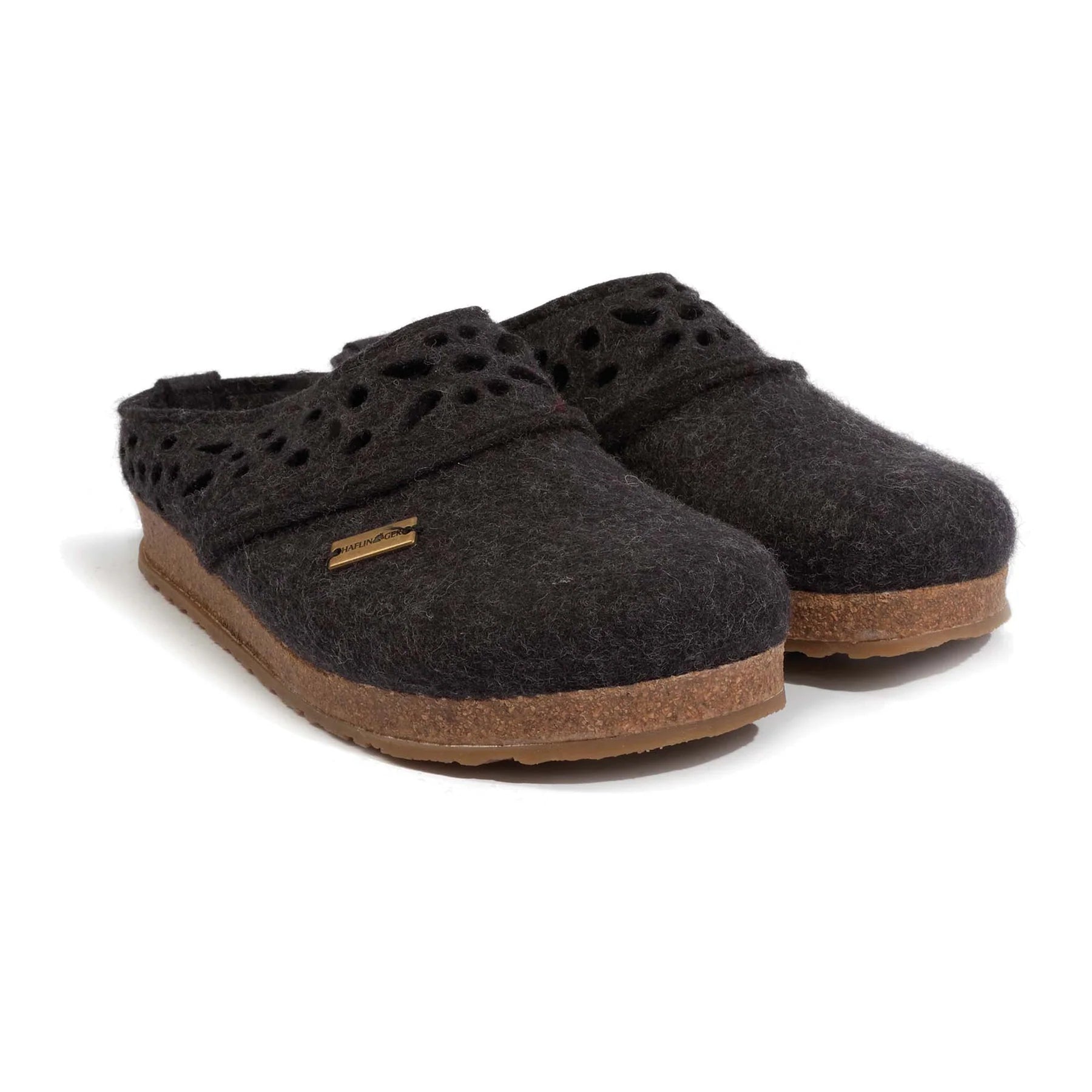 HAFLINGER Women's Lacey Clog - Comfortable Wool Slippers with Arch Support for Indoor & Outdoor Use - Perfect for Home, Office, and Relaxation