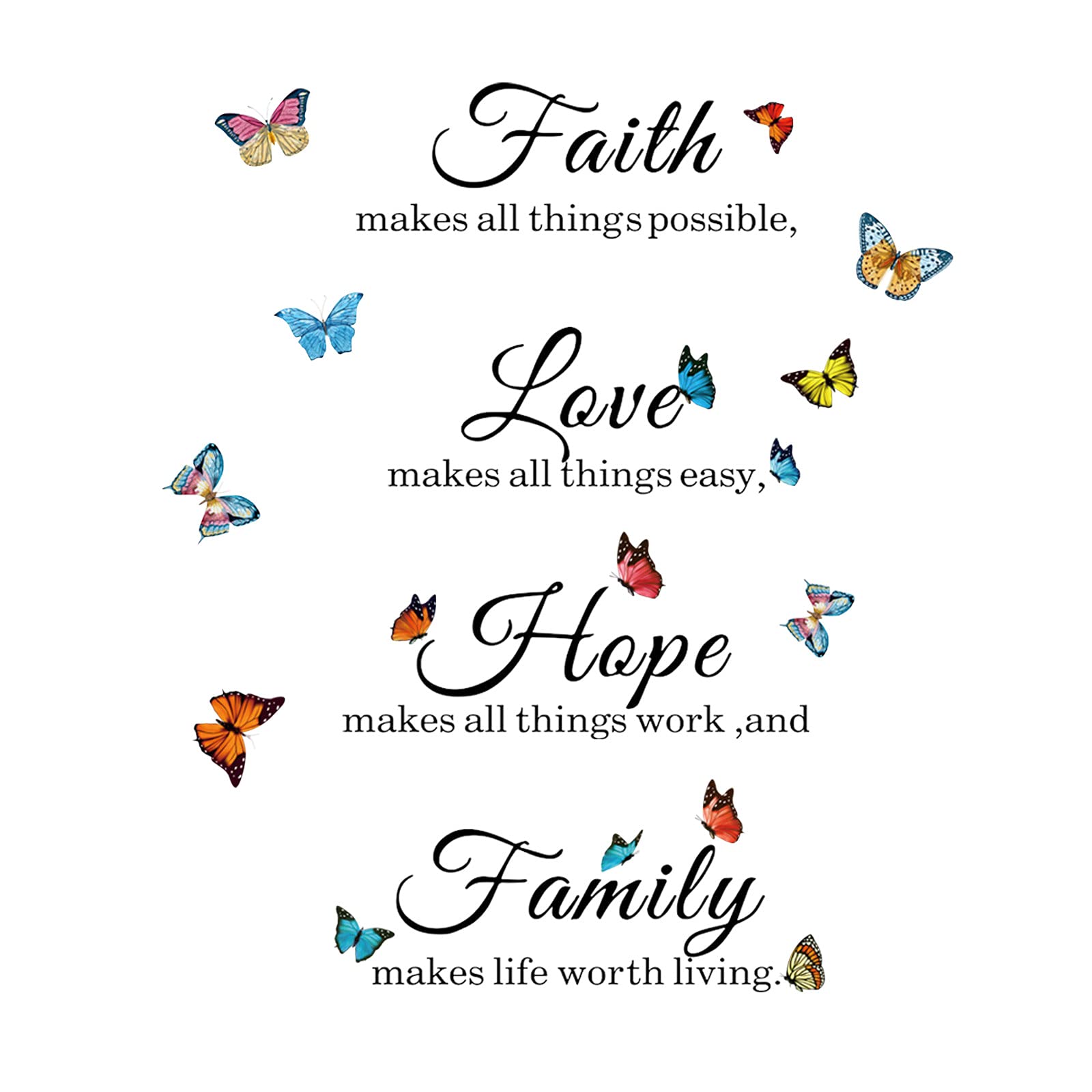 Novania Creative Romantic Butterfly Wall Stickers - DIY Self-Adhesive Peel and Stick Decals for Walls, Windows & Ceilings - Beautiful Home Decor for Bedroom, Living Room, Bathroom & Study - Perfect for Nursery, Wedding, Party & Office Decoration