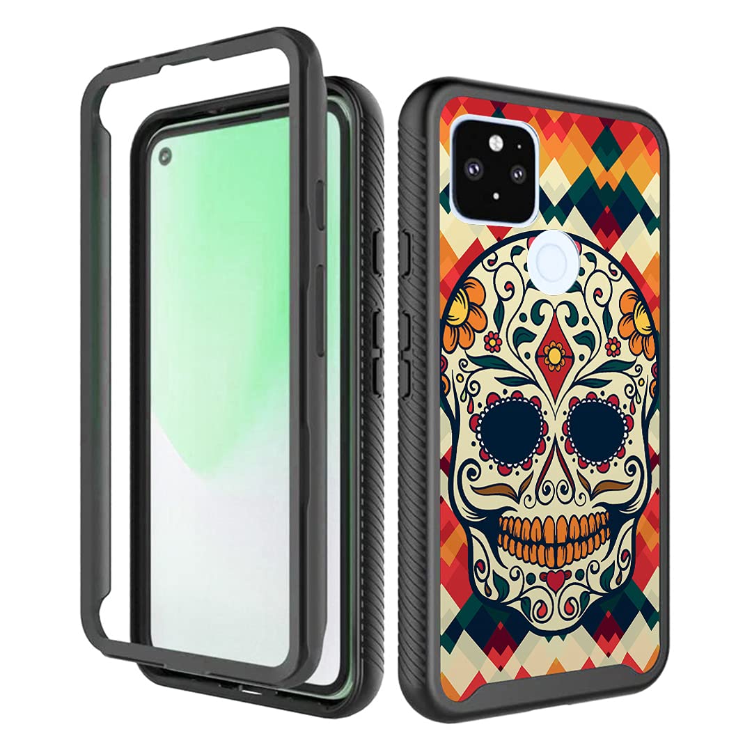 Shockproof Pixel 4a 5G Case - Cute Sugar Skull Design for Protection & Style