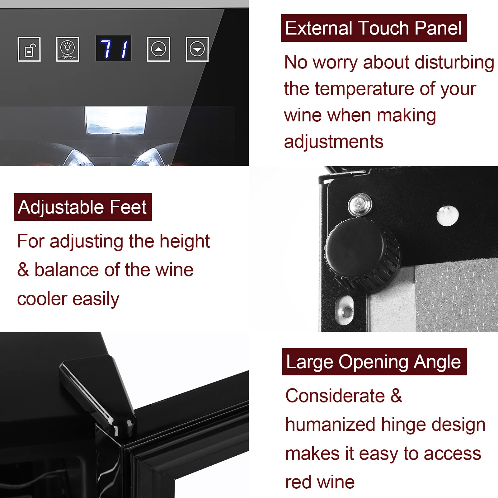 Winado 12 Bottle Compressor Wine Cooler - Adjustable Temperature Freestanding Mini Wine Fridge with Digital Control & Removable Shelves | Perfect for Home Bars, Kitchen Countertops & Small Spaces