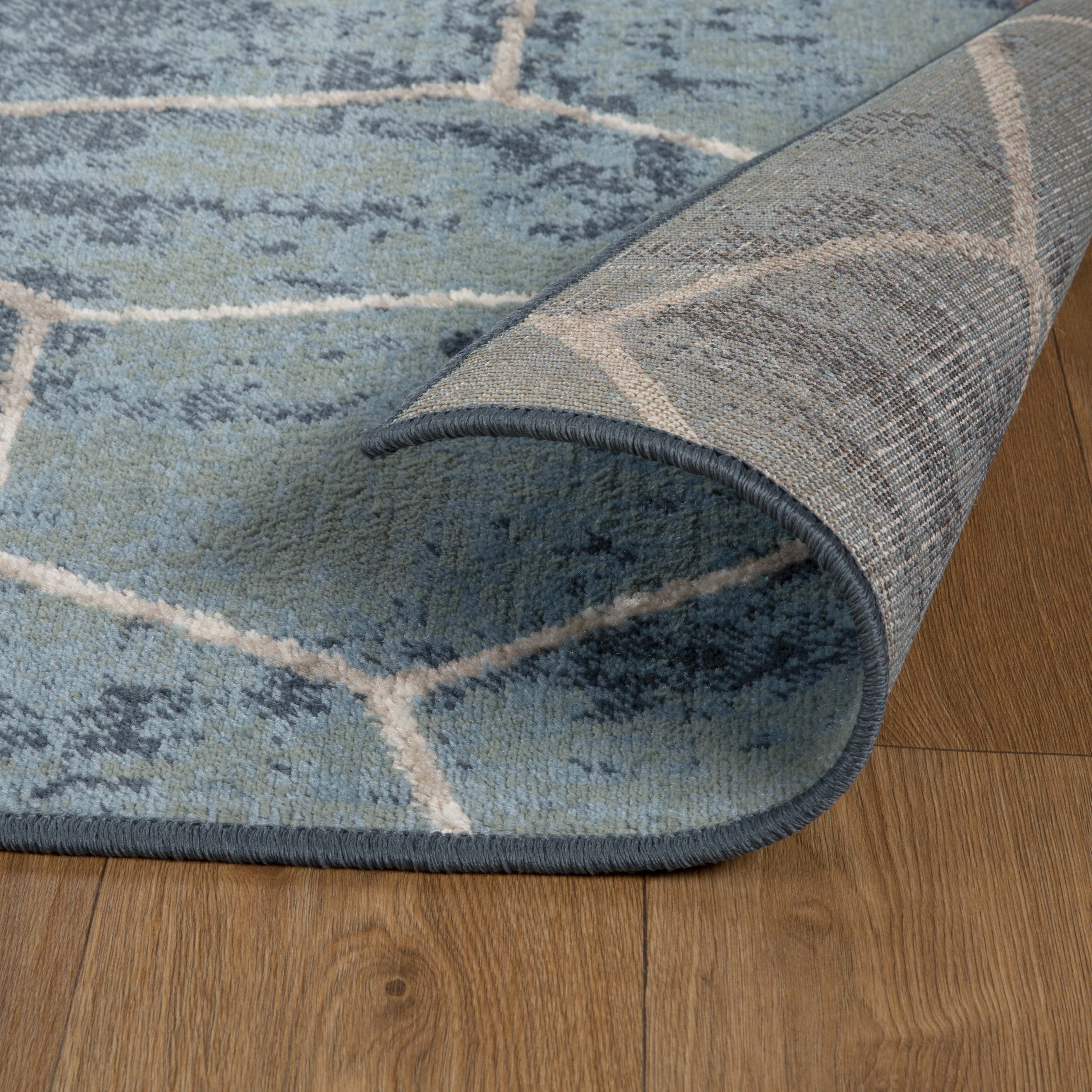 Modern Vegas Abstract Tile Pattern Indoor Area Rug - Non-Slip Soft Living Room Carpet for Home Decor, Bedroom, Office